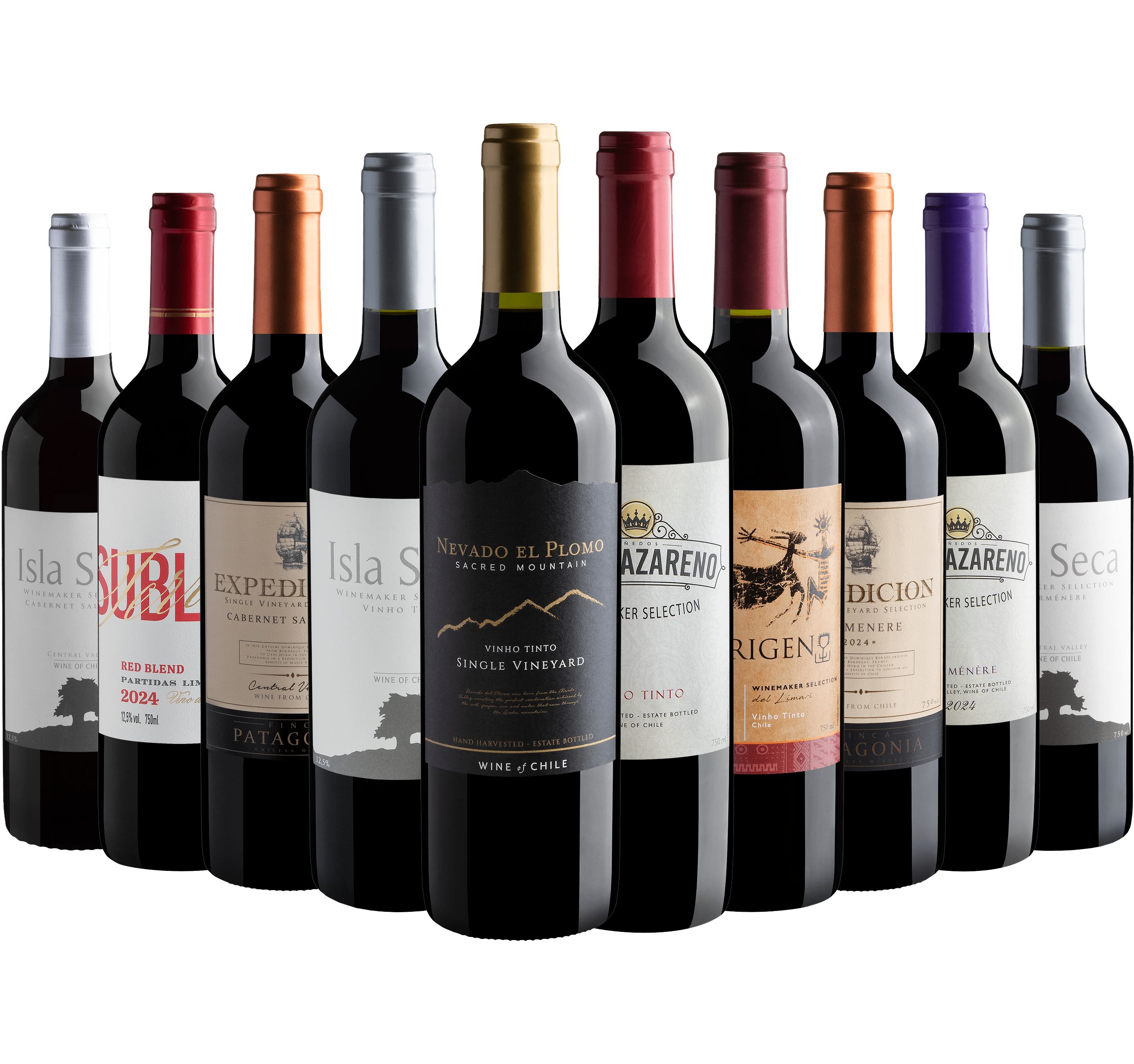 Kit 10 Vinhos Chilenos por R$25,90 cada garrafa*