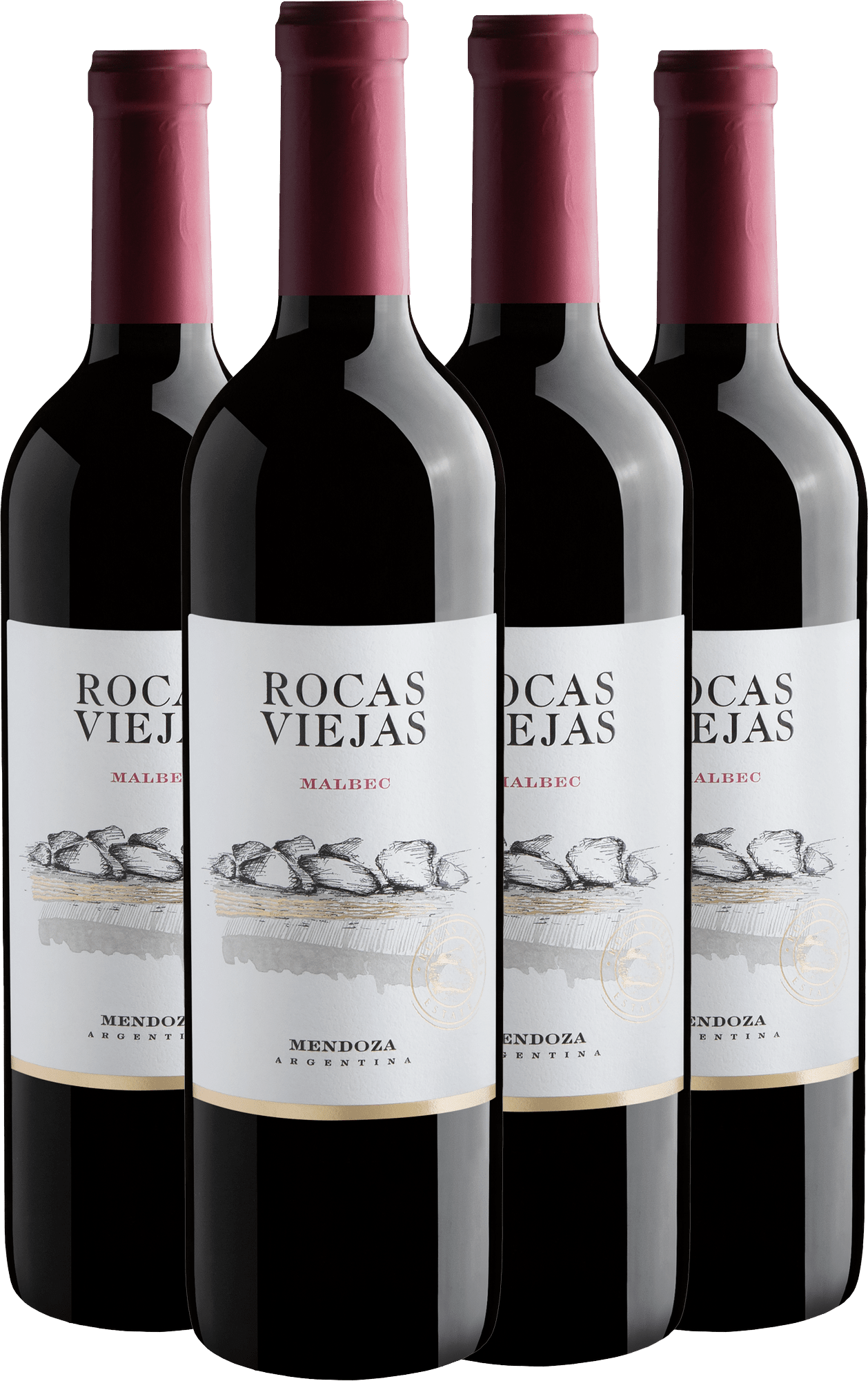 Kit Rocas Viejas Malbec: 4 garrafas por R$32,40 cada