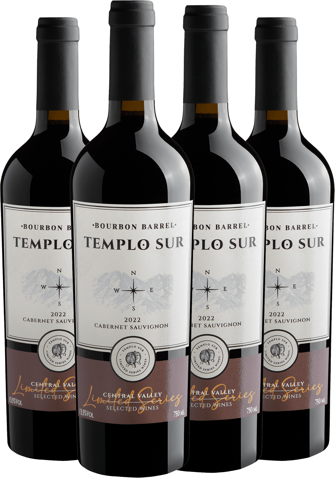 Kit 4 Templo Sur Bourbon Barrel Cabernet Sauvignon