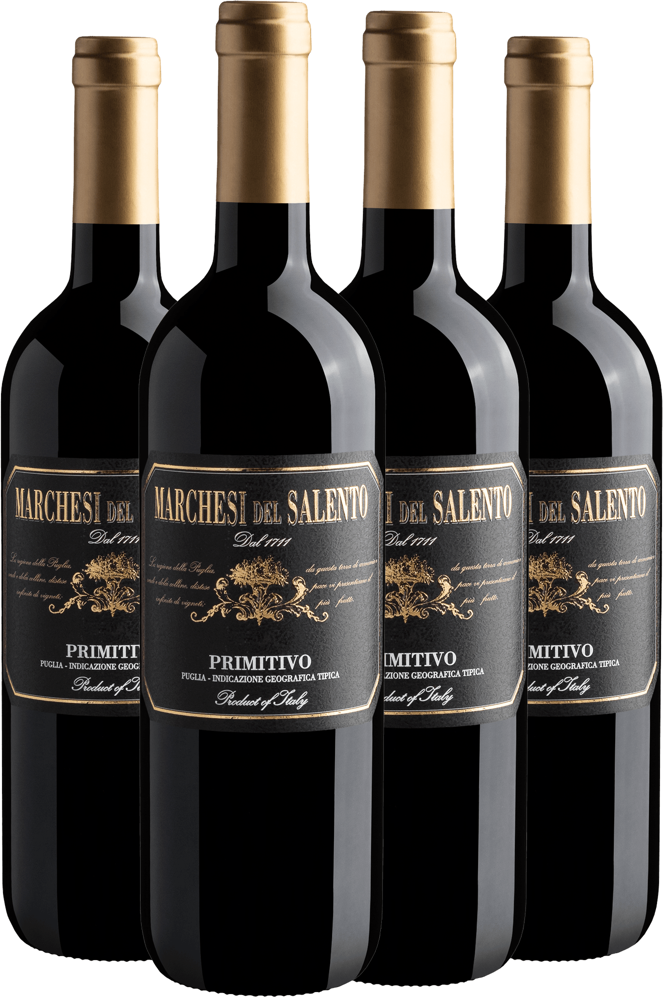 Kit 4 Marchesi del Salento Primitivo Puglia IGT por R$64,90 cada garrafa