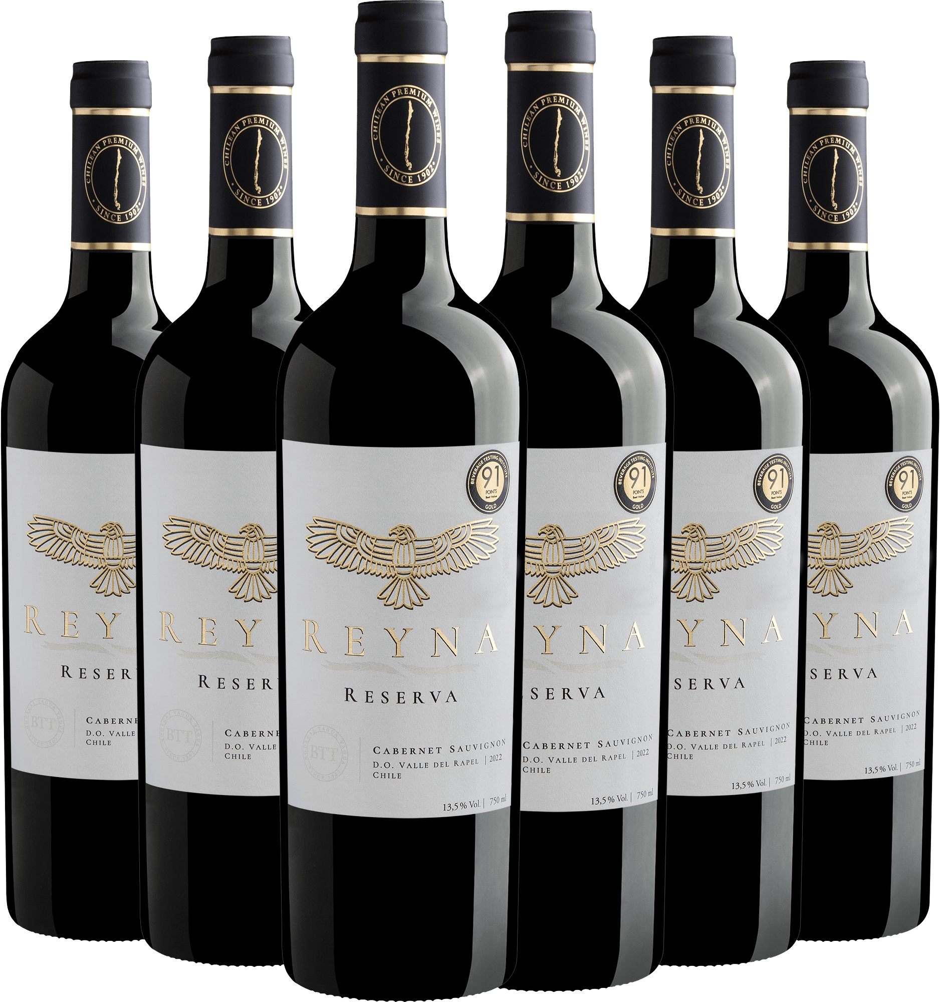 Kit 6 Reyna Reserva Cabernet Sauvignon Valle del Rapel D.O.