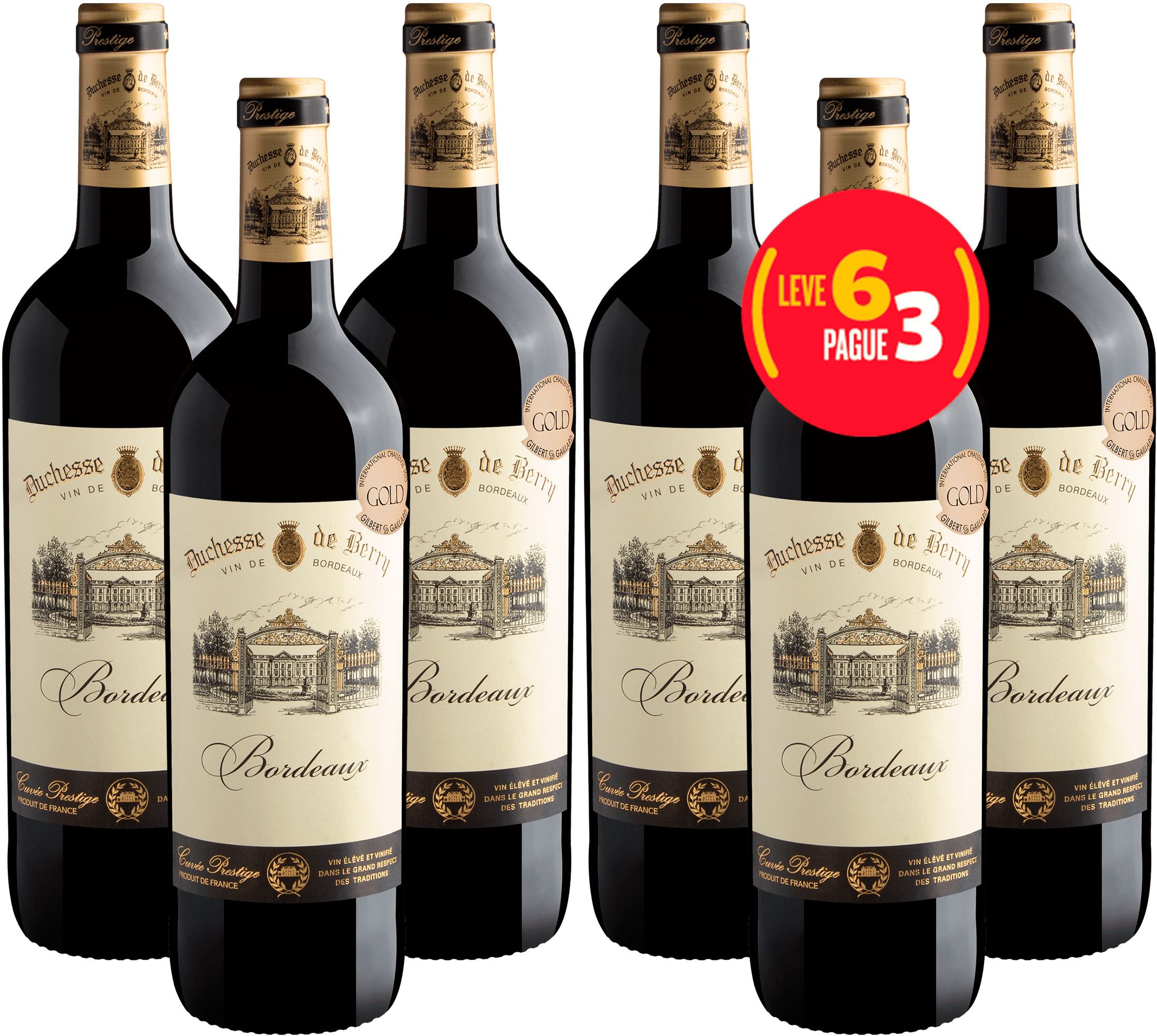 Kit Leve 6 Pague 3 Duchesse de Berry Bordeaux AOP