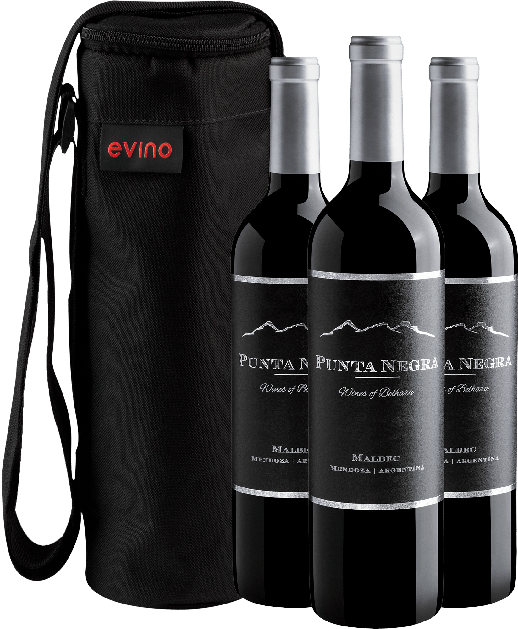 Kit 3 Punta Negra Wines of Belhara Malbec + Bolsa Exclusiva