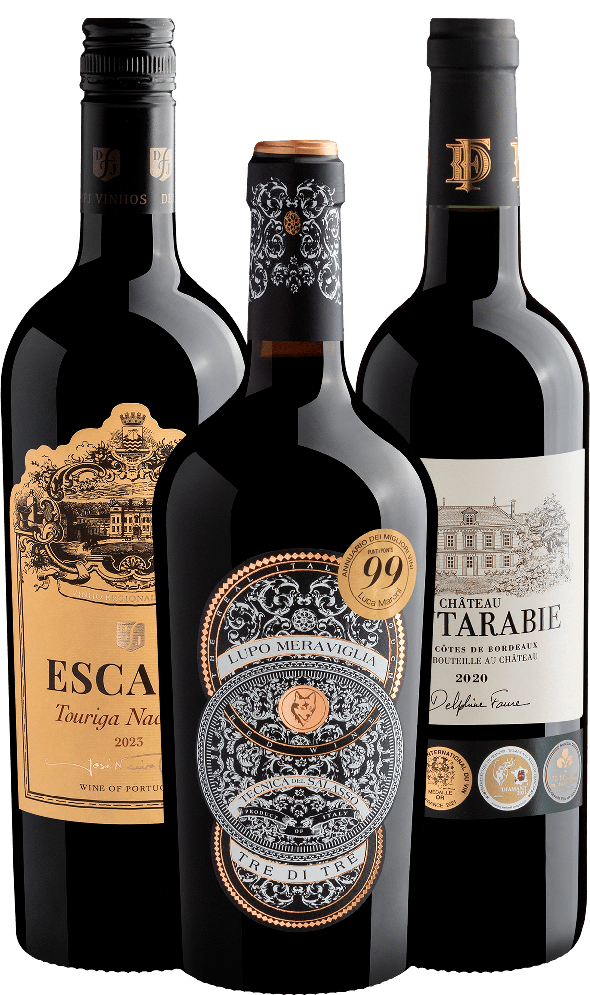 Kit 3 Best Sellers Premiados por R$89,90 cada garrafa