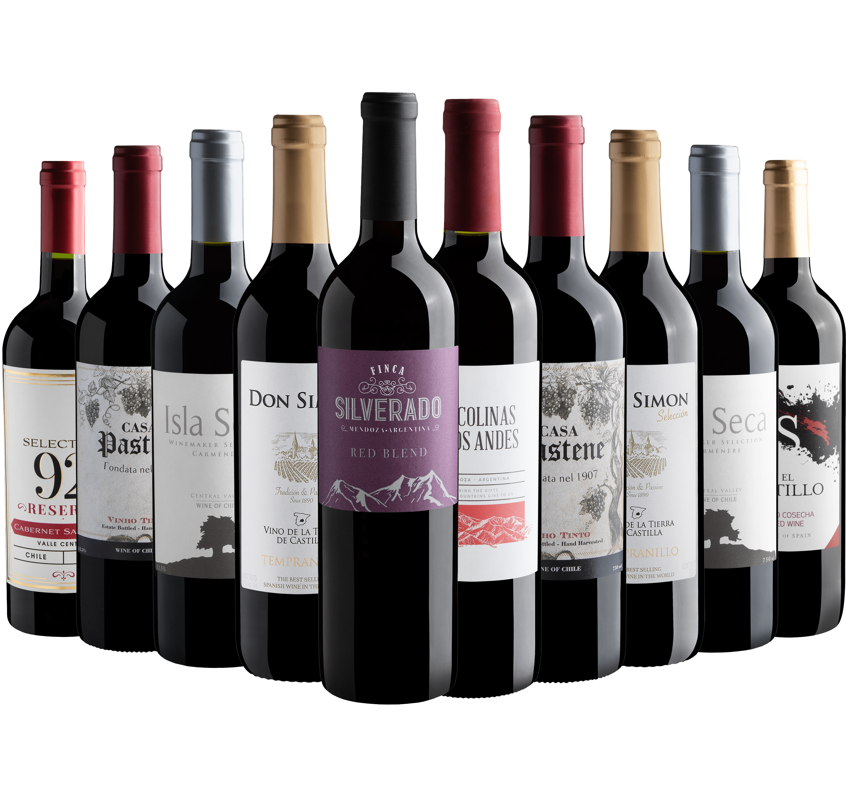 Kit 10 Vinhos Tintos por R$23,90 cada garrafa*