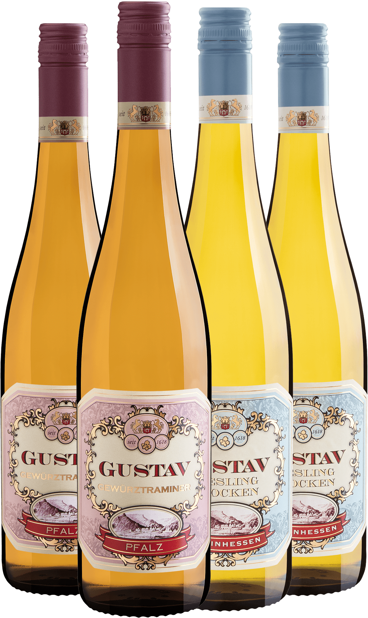Kit Gustav | 2 Riesling + 2 Gewurztraminer por R$64,90 cada