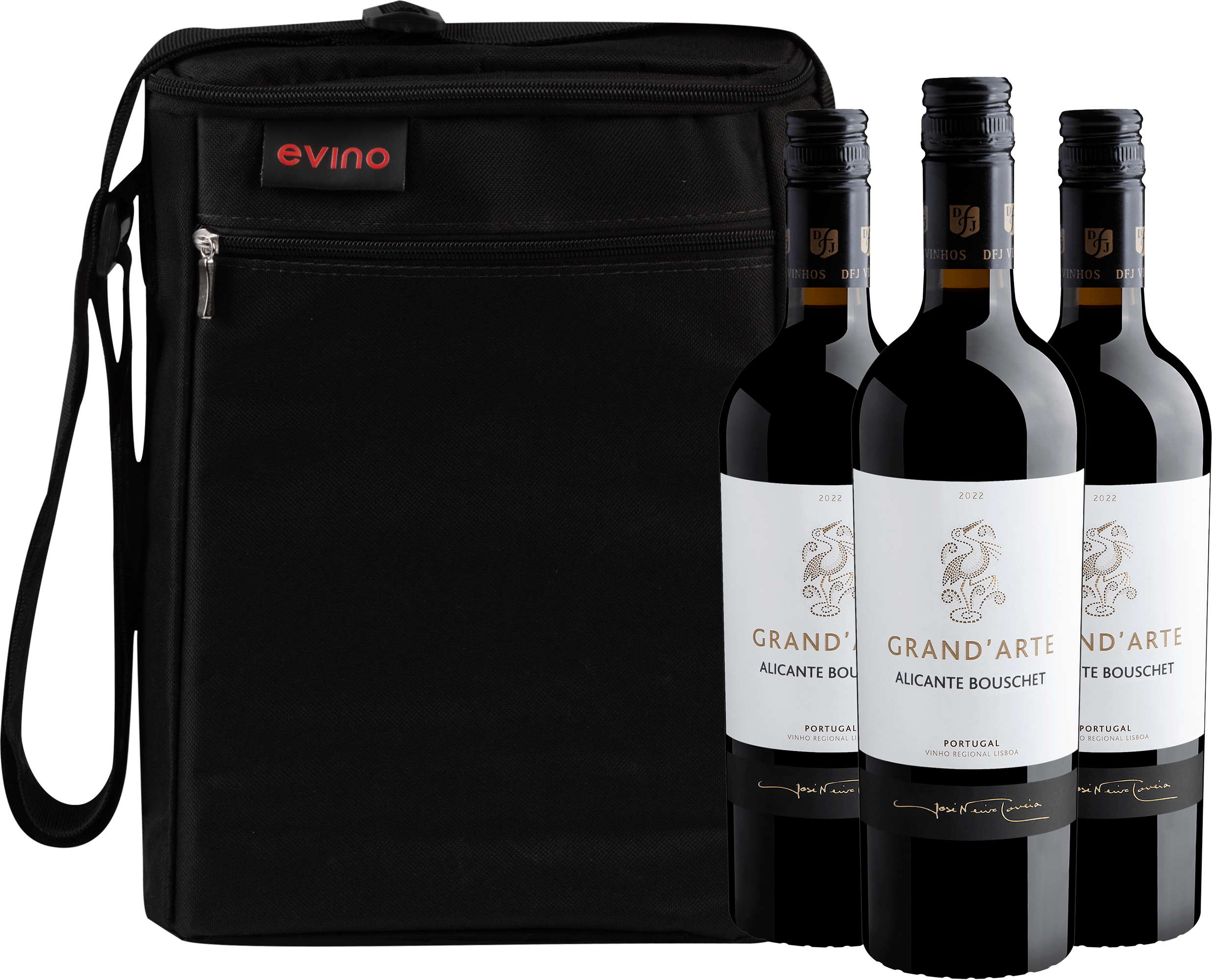 Kit 3 Grand'Arte Alicante Bouschet Vinho Regional Lisboa + Bolsa Exclusiva Grátis