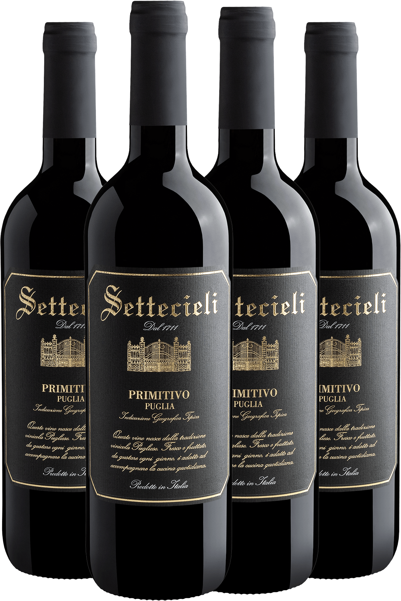 Kit 4 Settecieli Primitivo Puglia IGT por R$59,90 cada garrafa