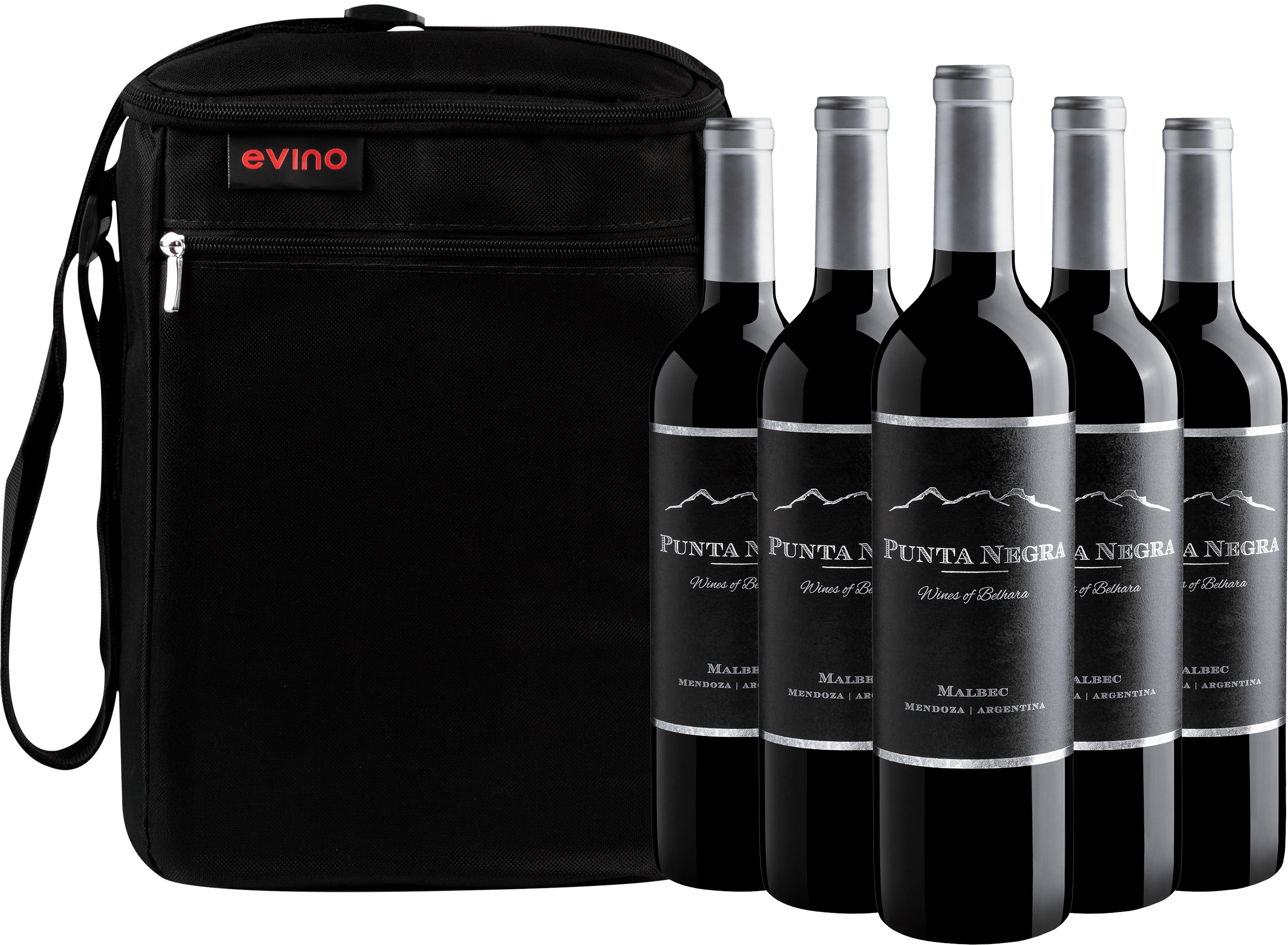 Kit 5 Punta Negra Wines of Belhara Malbec + Bolsa Exclusiva