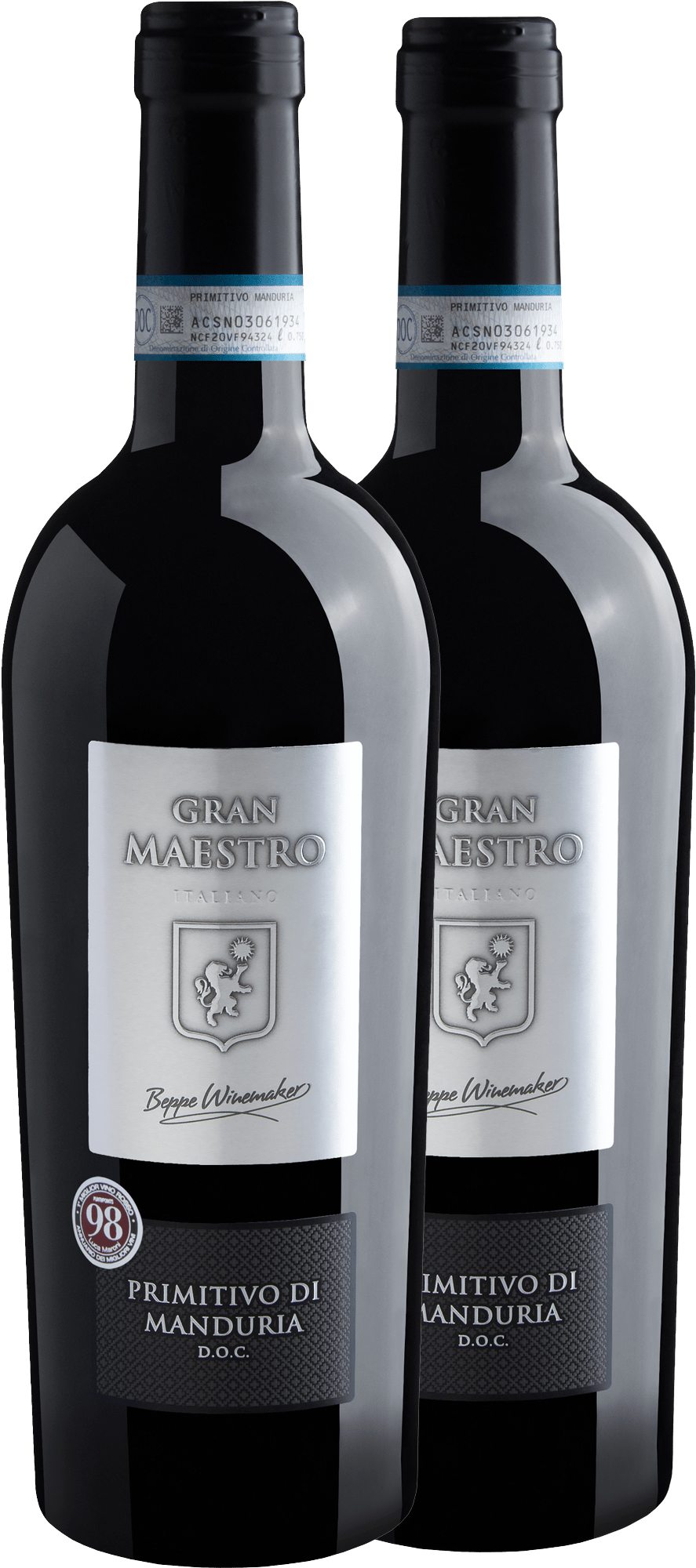 Kit 2 Gran Maestro Primitivo di Manduria DOC por R$149,90 cada garrafa