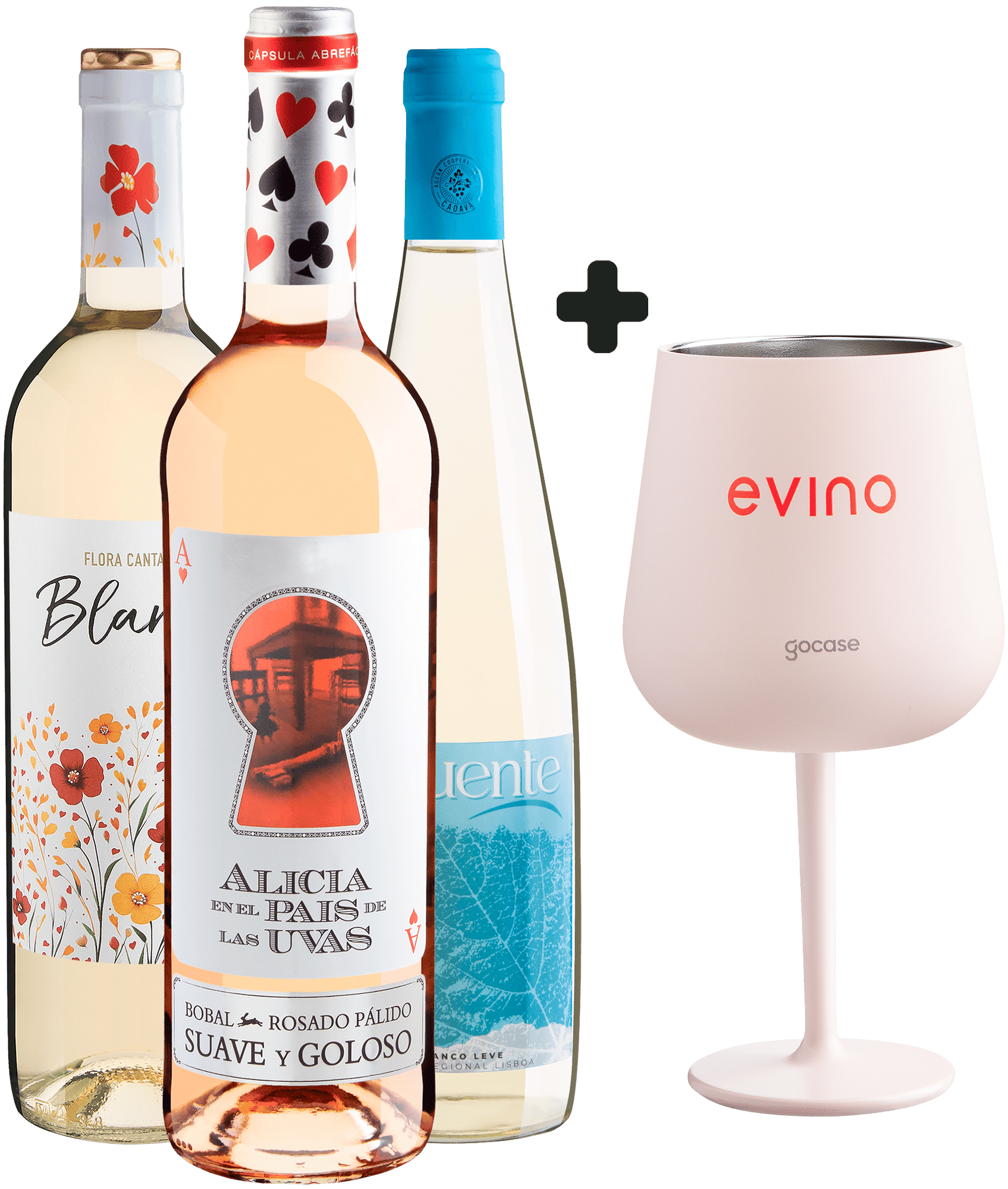 Kit 3 Vinhos Refrescantes + Taça Térmica Exclusiva