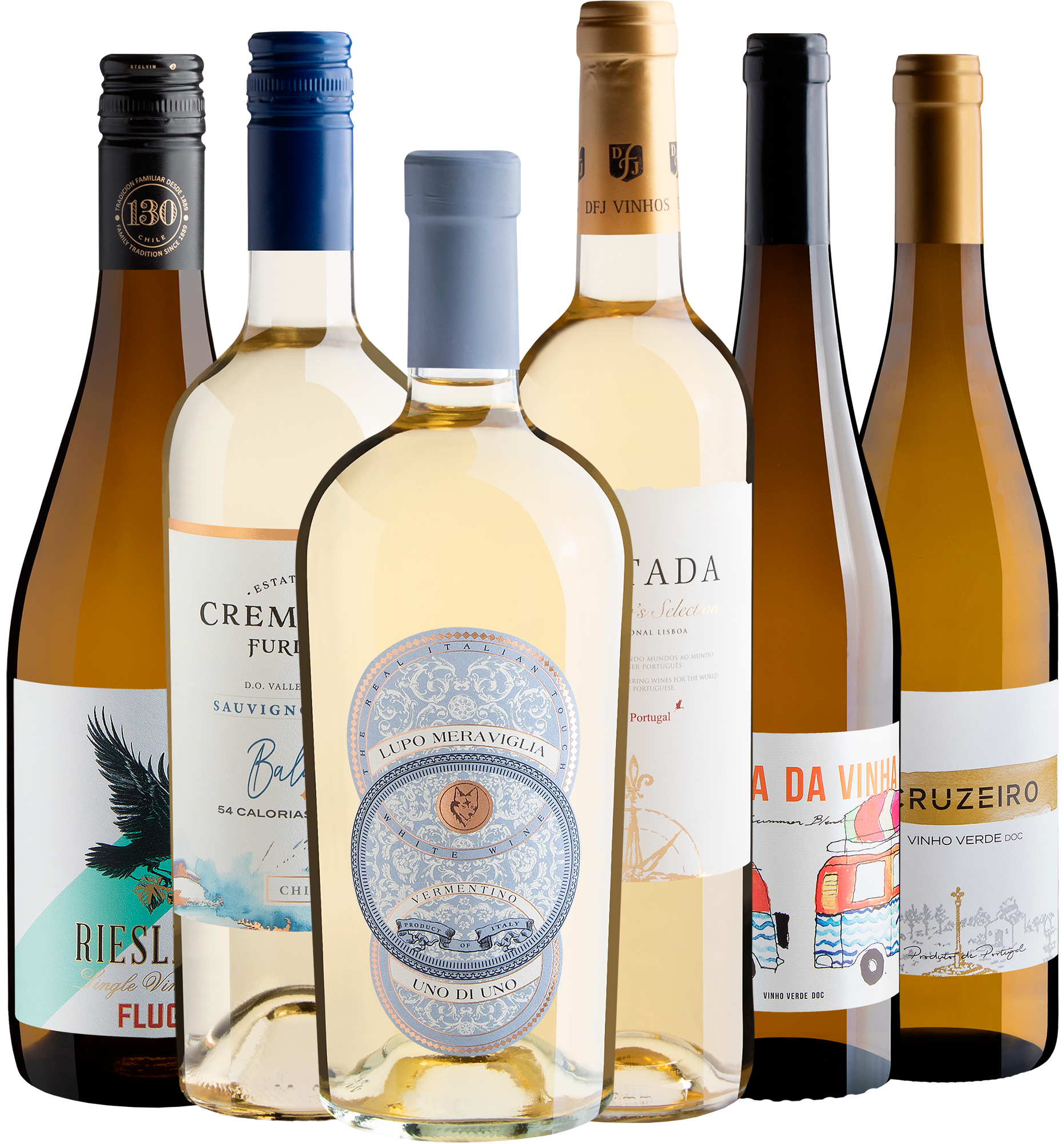 Kit 6 Vinhos Brancos com Lupo Meraviglia Uno di Uno