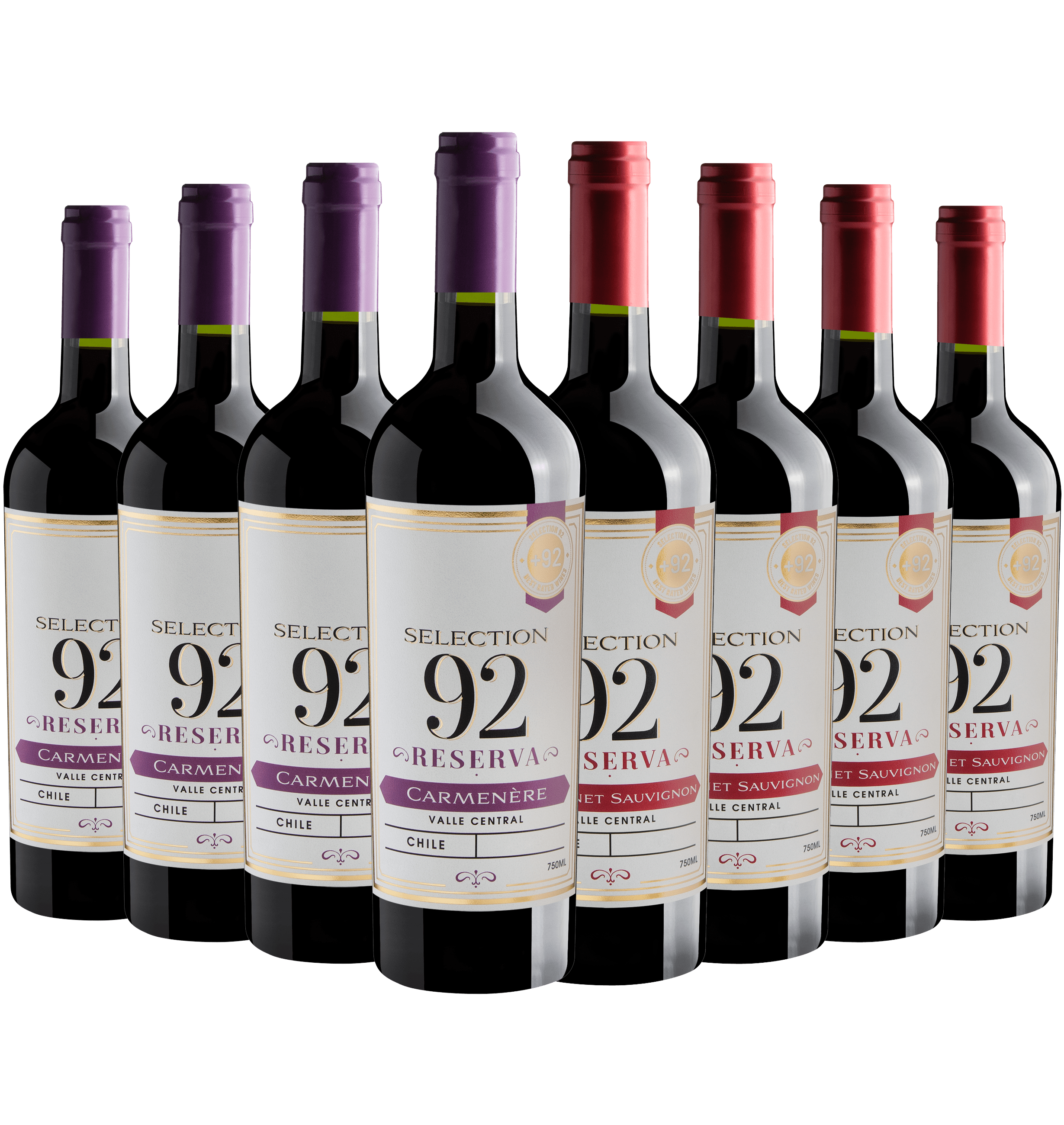 Kit Selection 92 Reserva: 4 Carménères + 4 Cabernets Sauvignons*