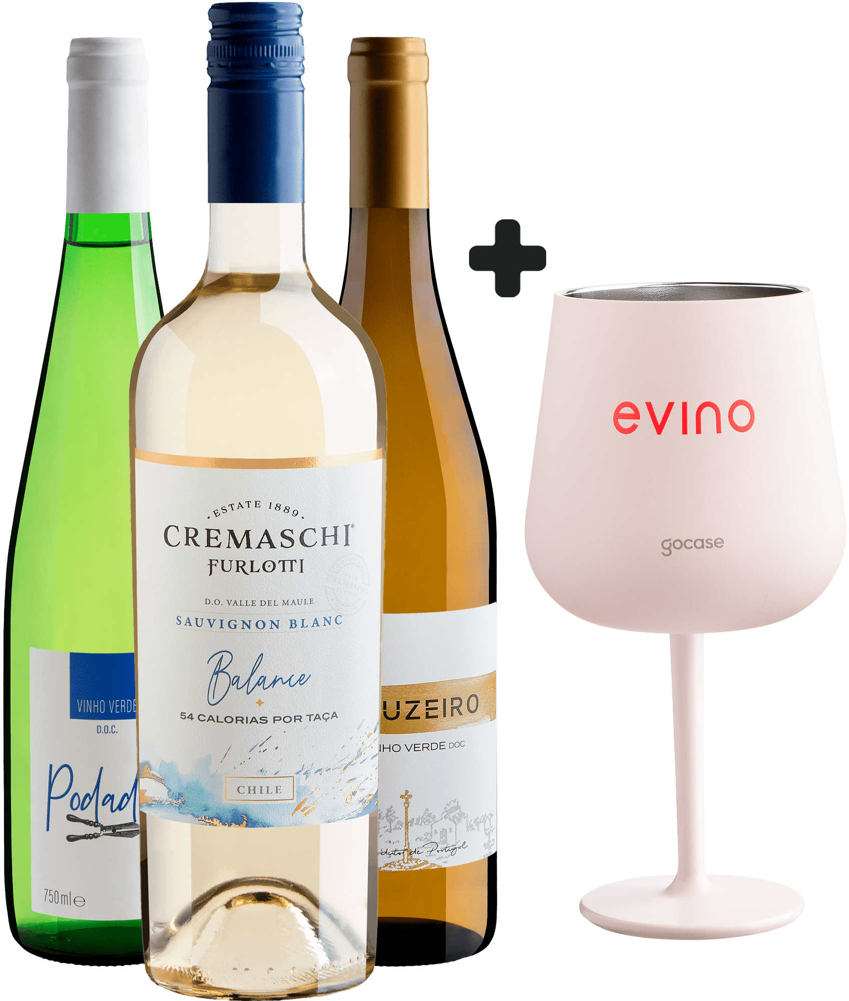Kit 3 Vinhos de Baixa Caloria + Taça Térmica Exclusiva