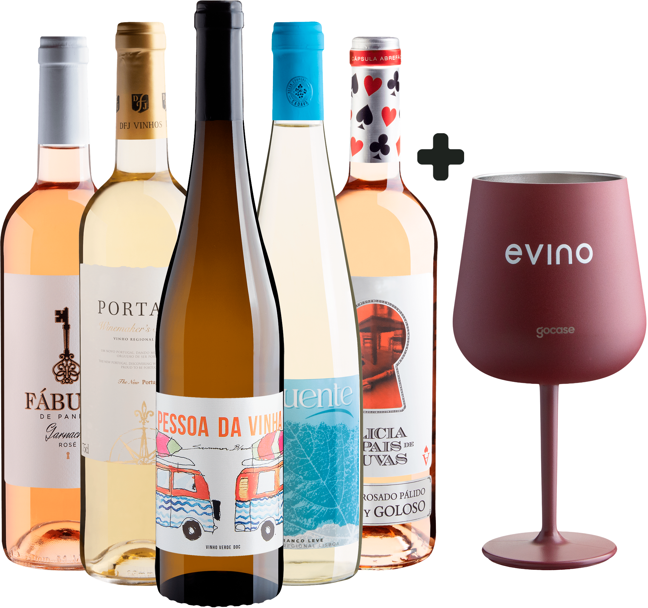 Kit 5 Vinhos Refrescantes + Taça Térmica Exclusiva