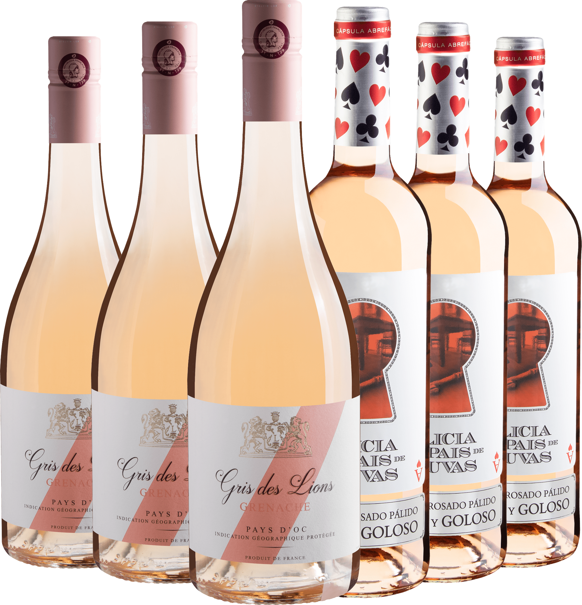 Kit Rosés | 3 Gris des Lions + 3 Alicia en el Pais de Las Uvas