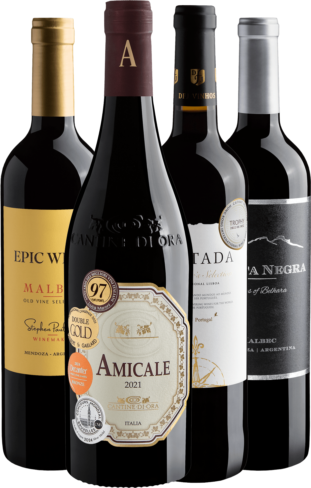 Kit 4 Vinhos Tintos Medalhas de Ouro + Frete Grátis*