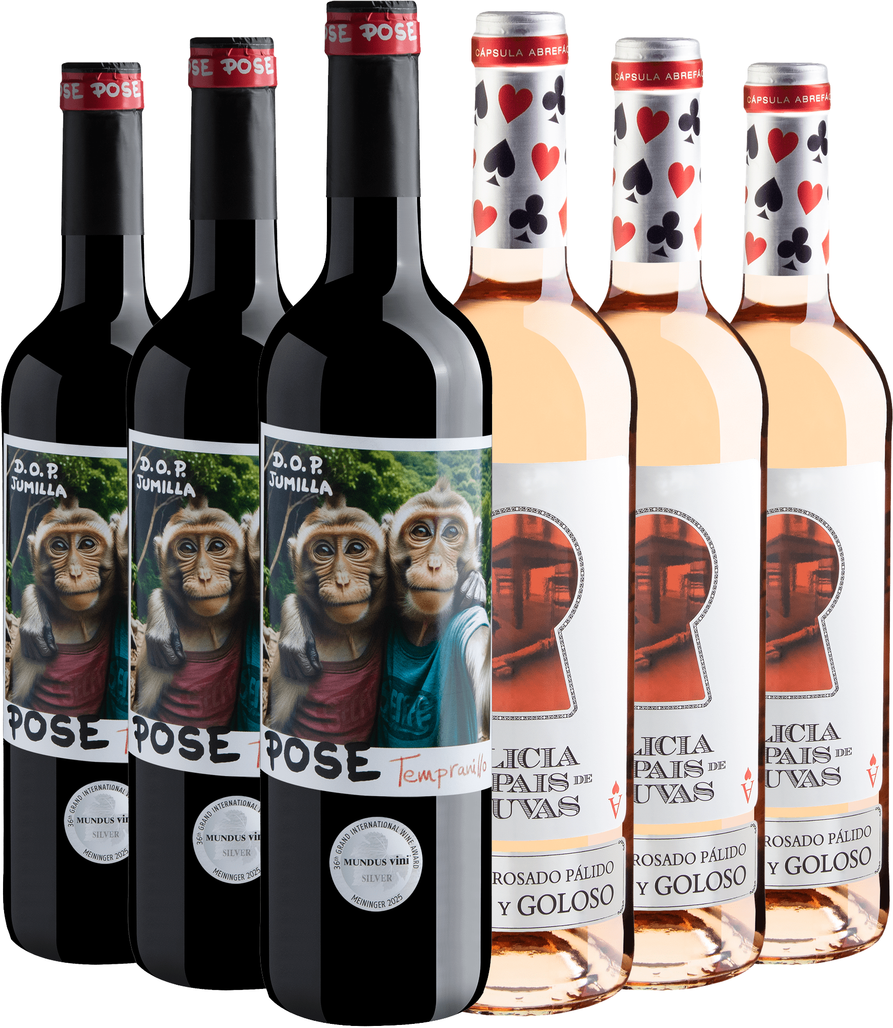 Kit Espanhóis | 3 Pose Tempranillo + 3 Alicia en el Pais de Las Uvas Bobal
