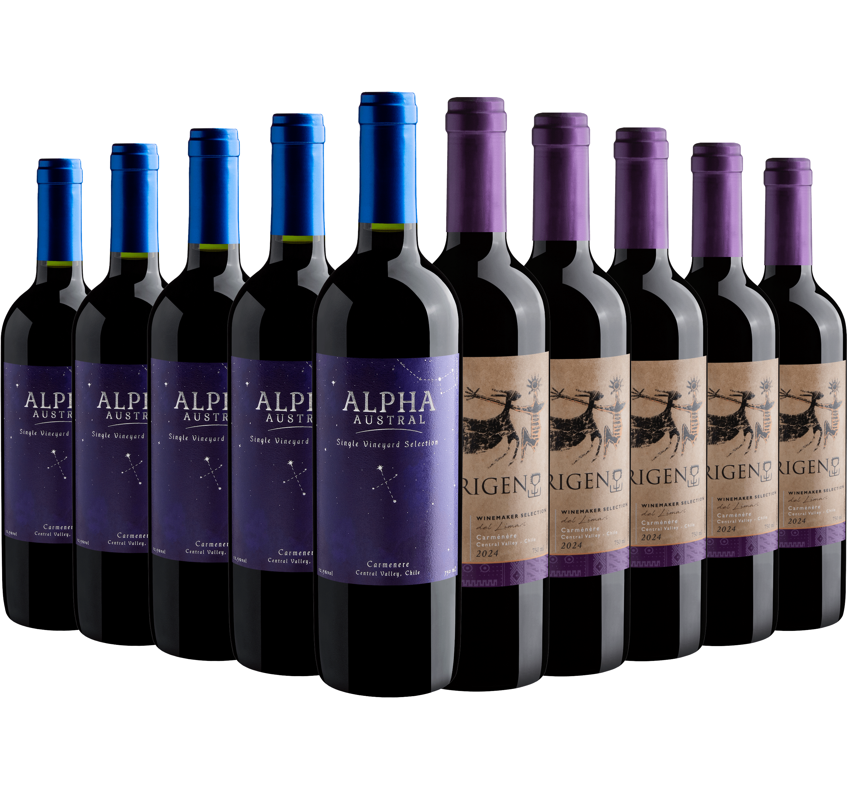 Kit Carménères | 5 Alpha Austral + 5 El Origen*