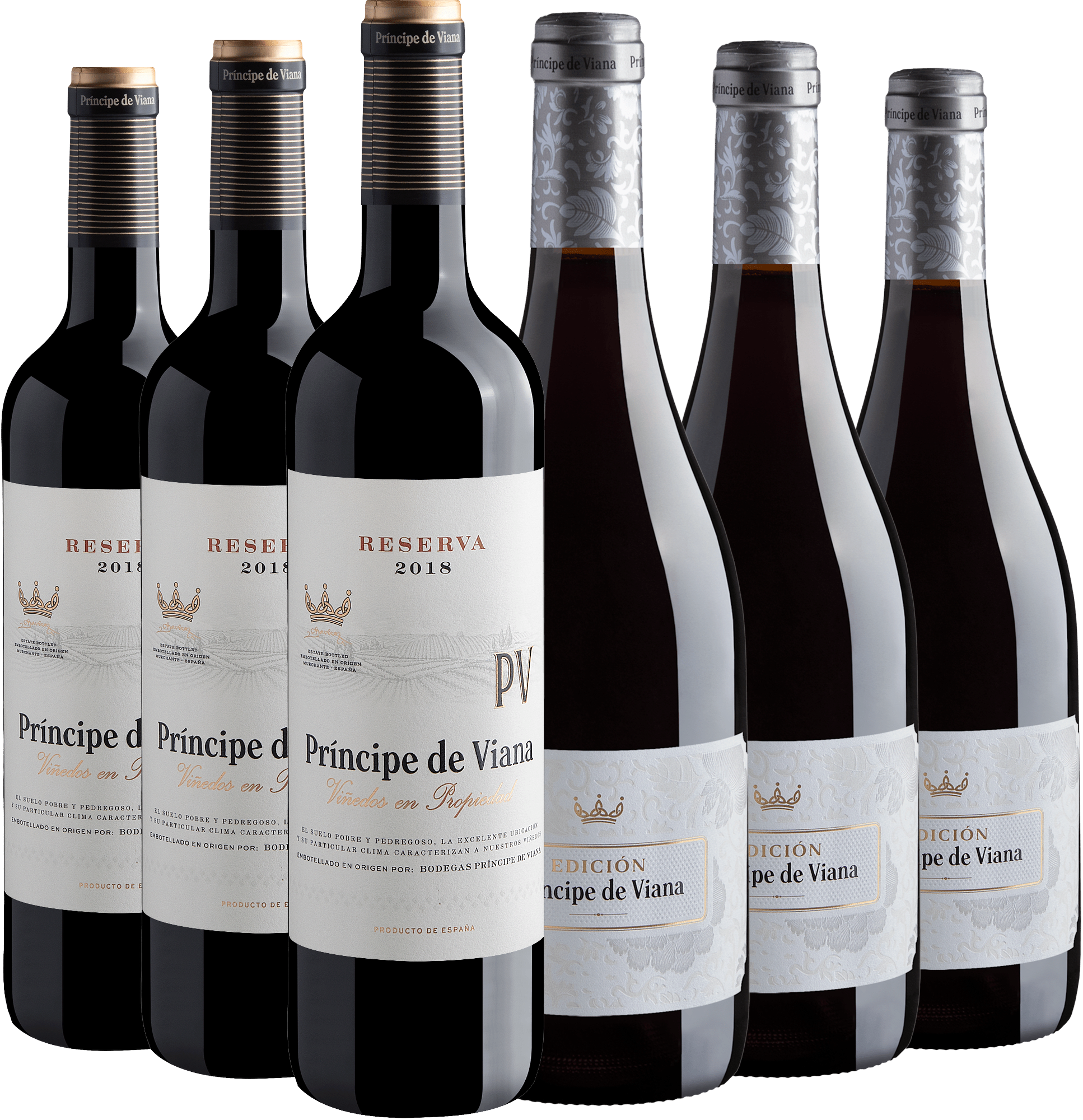 Kit Príncipe de Viana: 3 Reserva + 3 Edición Crianza