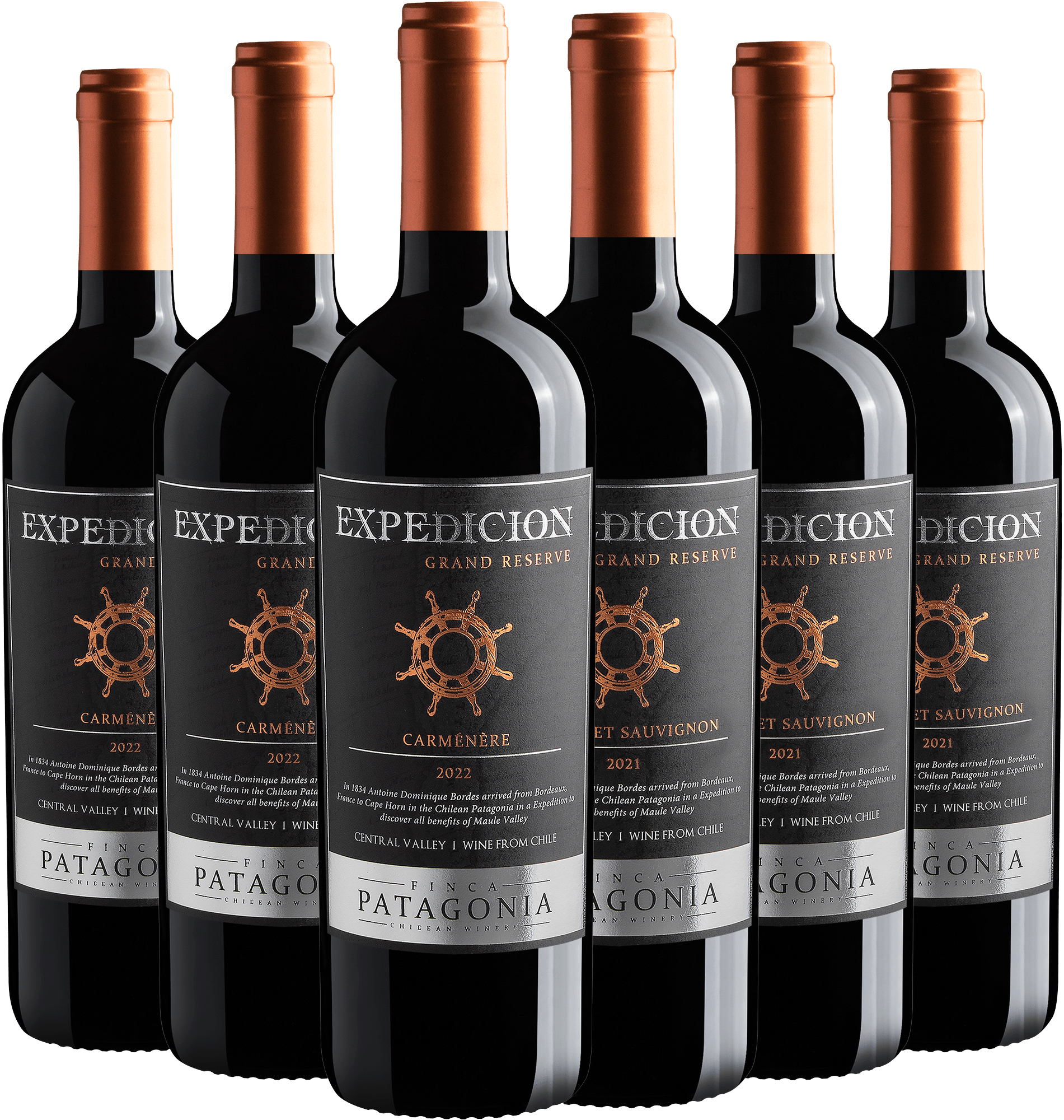 Kit Expedicion Grand Reserve: 3 Carménère + 3 Cabernet Sauvignon