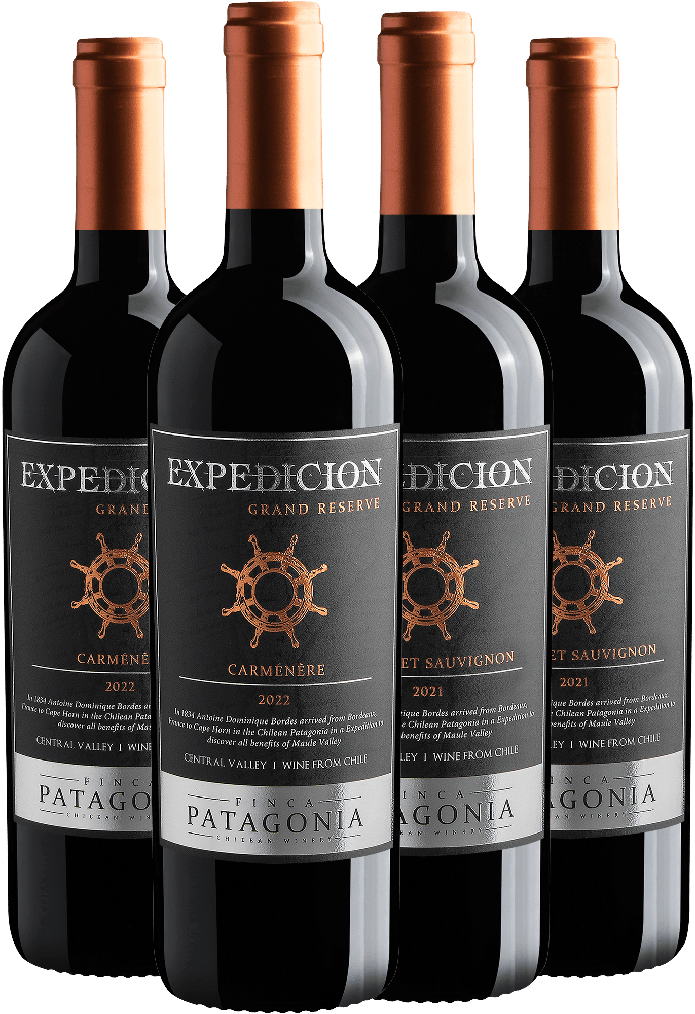 Kit Expedicion Grand Reserve: 2 Carménère + 2 Cabernet Sauvignon
