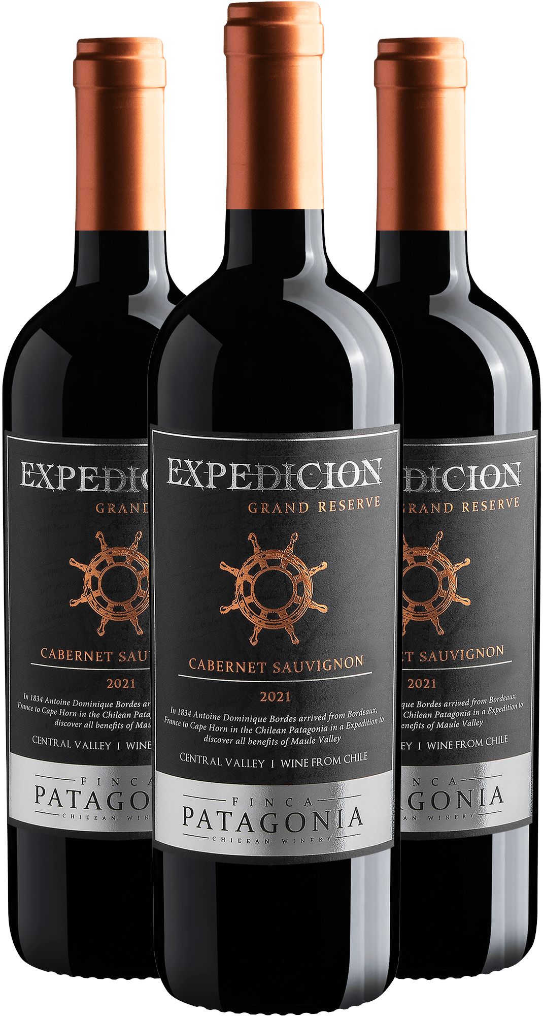 Kit 3 Finca Patagonia Expedicion Grand Reserve Cabernet Sauvignon Central Valley D.O.