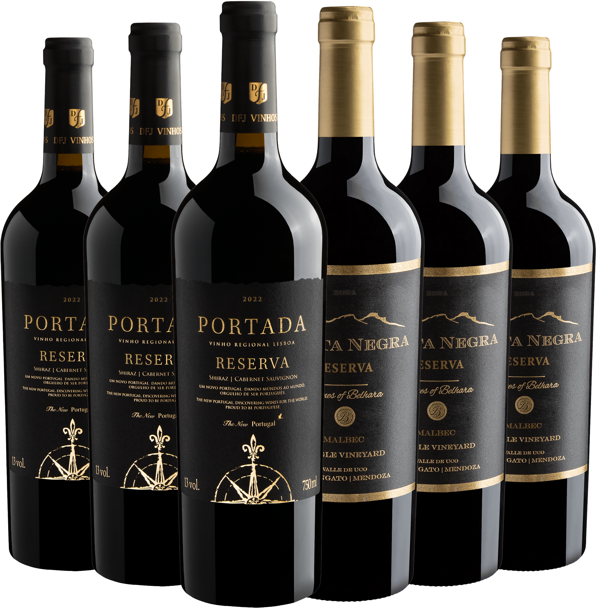 Kit 3 Portada Reserva Black + 3 Punta Negra Reserva Malbec