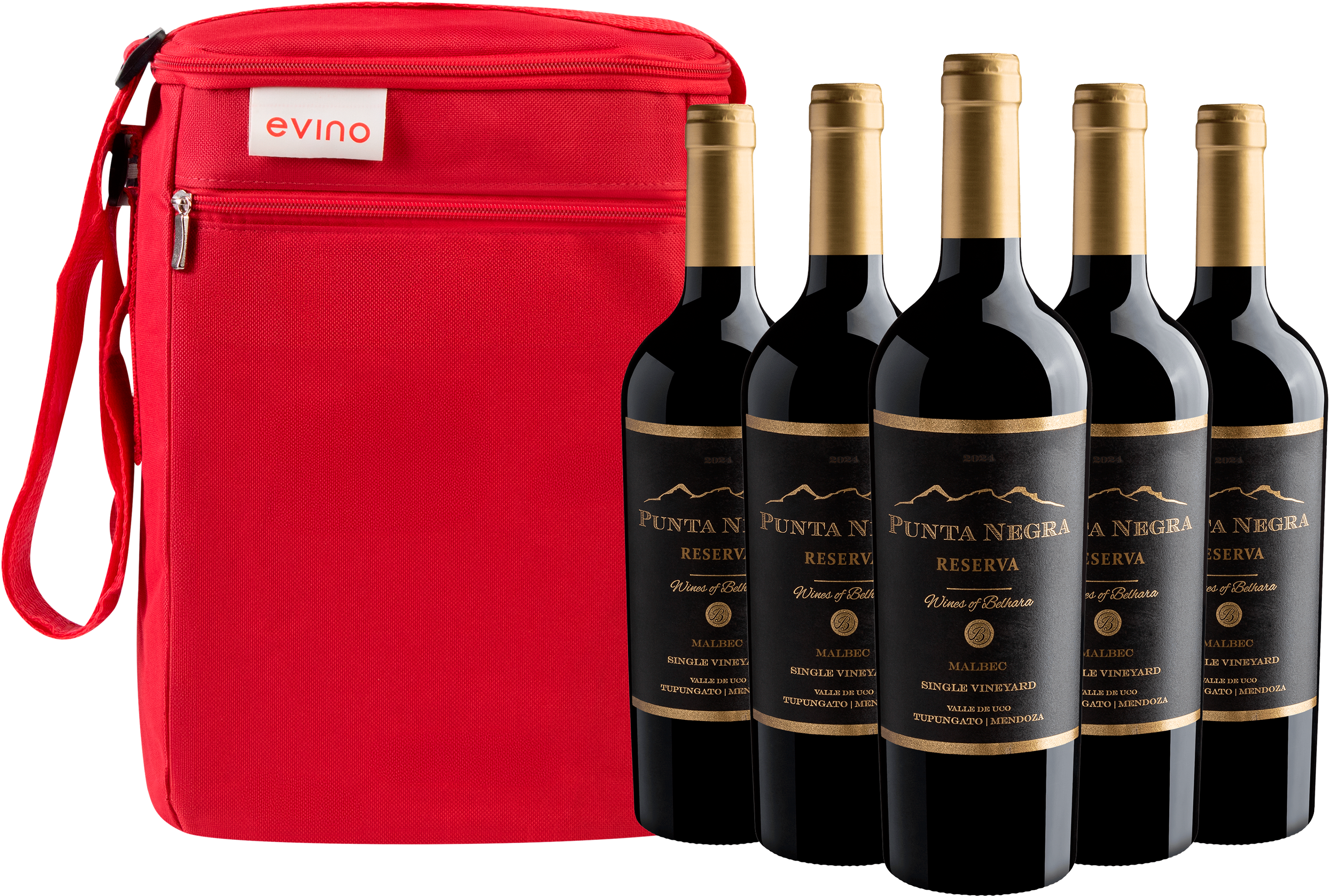 Kit 5 Punta Negra Reserva Malbec + Bolsa Exclusiva
