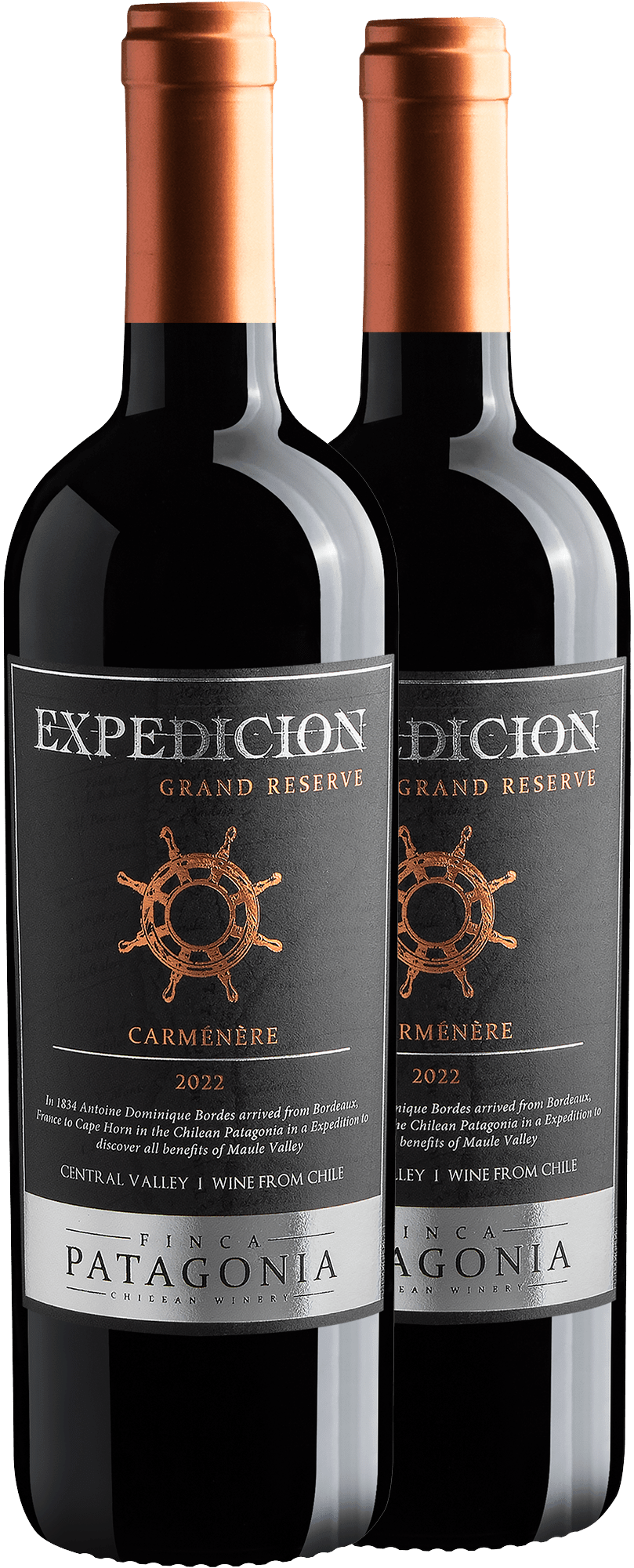 Kit 2 Finca Patagonia Expedicion Grand Reserve Carménère Central Valley D.O.