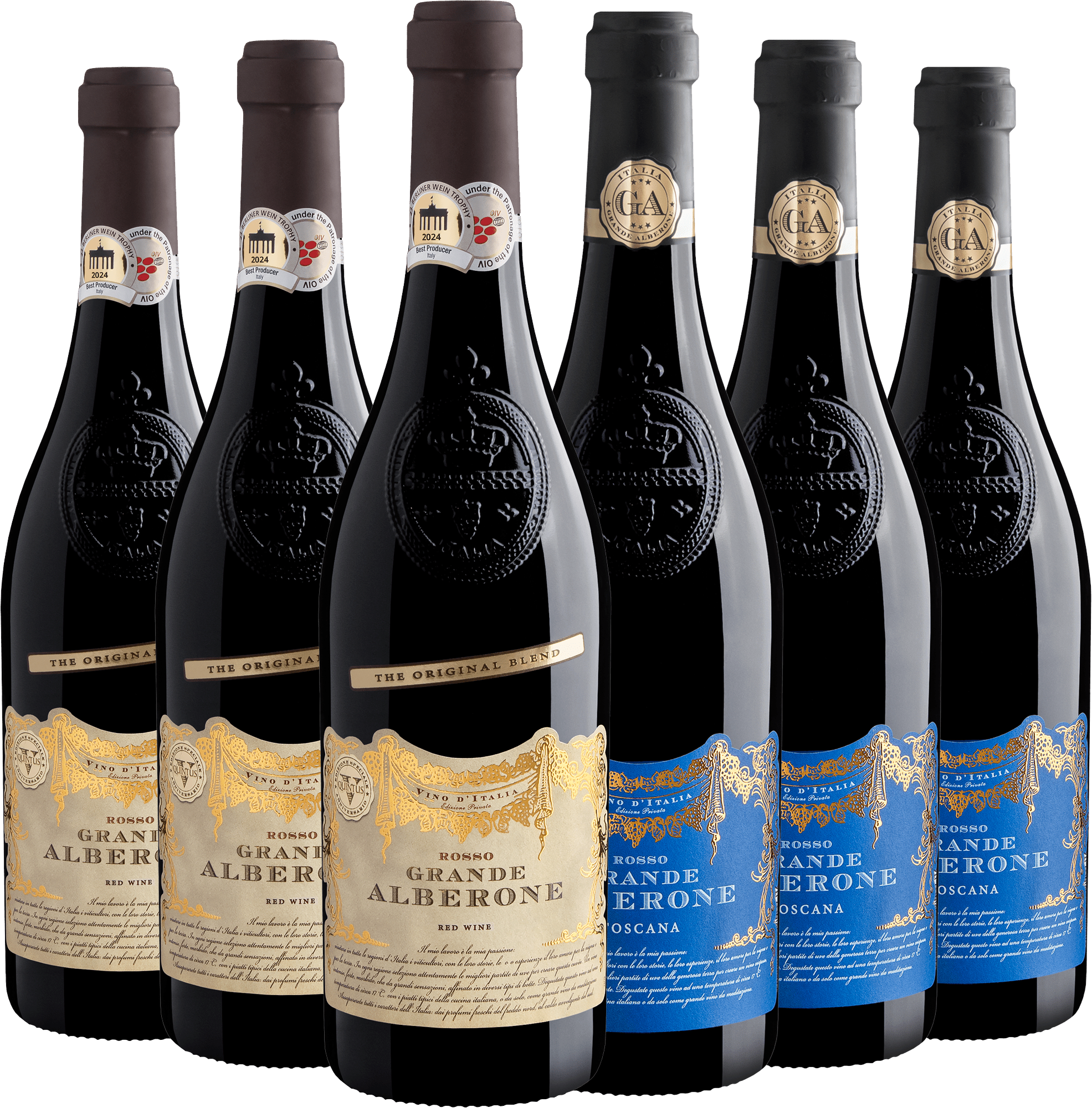Kit Grande Alberone 95+ Pontos: 3 Vino Rosso + 3 Toscana