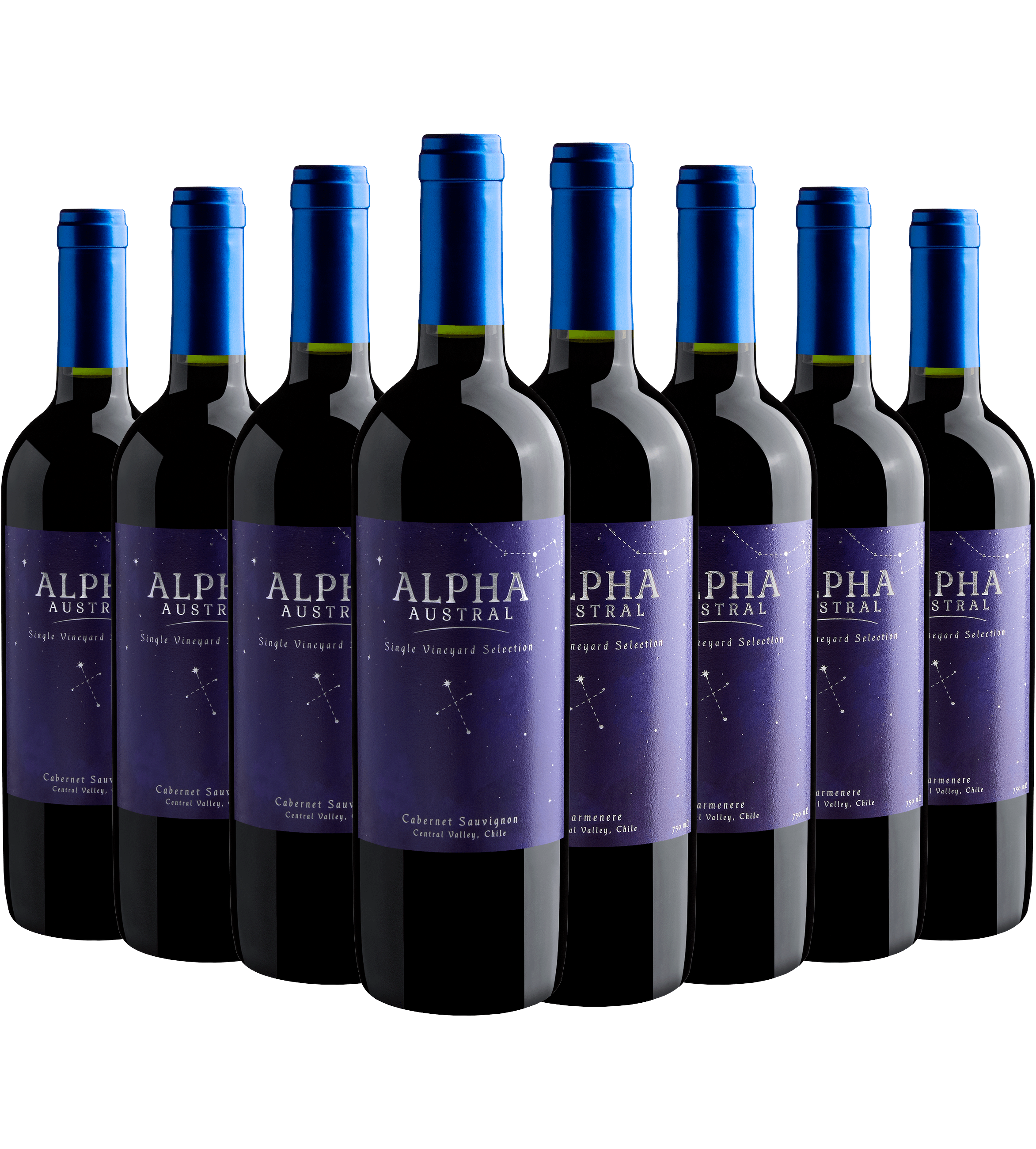 Kit Alpha Austral: 4 Cabernet Sauvignon + 4 Carménère
