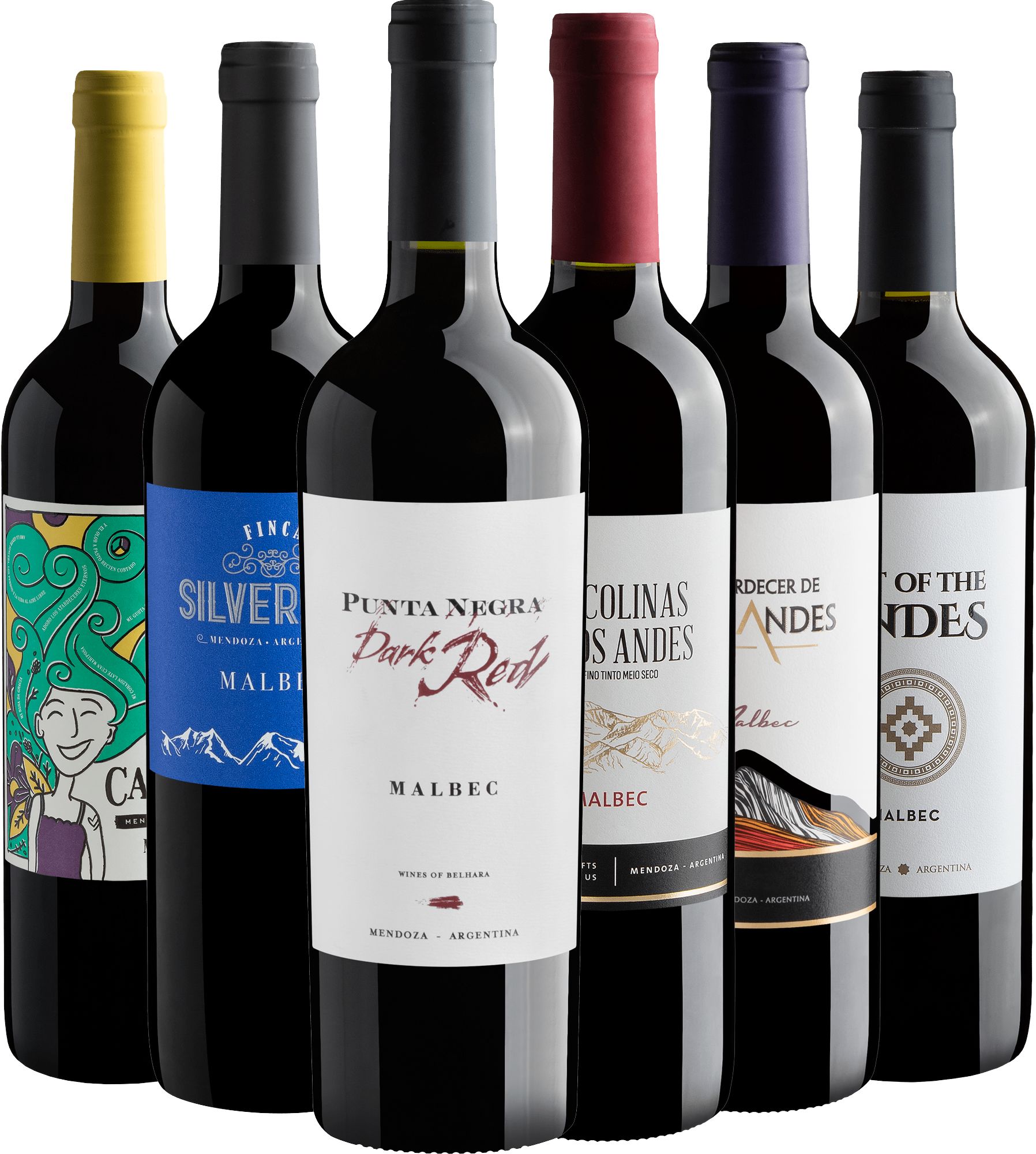 Kit 6 Malbecs Argentinos com Punta Negra Dark Red