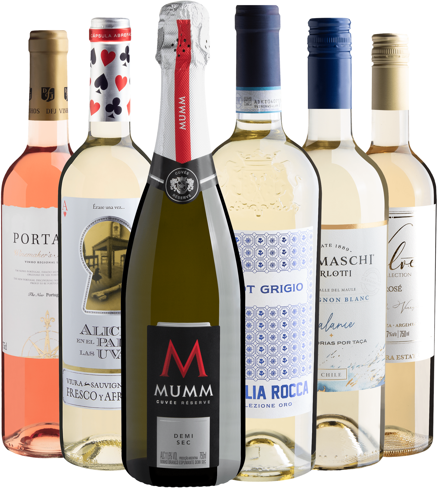 Kit 6 Vinhos Refrescantes com Mumm Cuvée Réserve Demi Sec