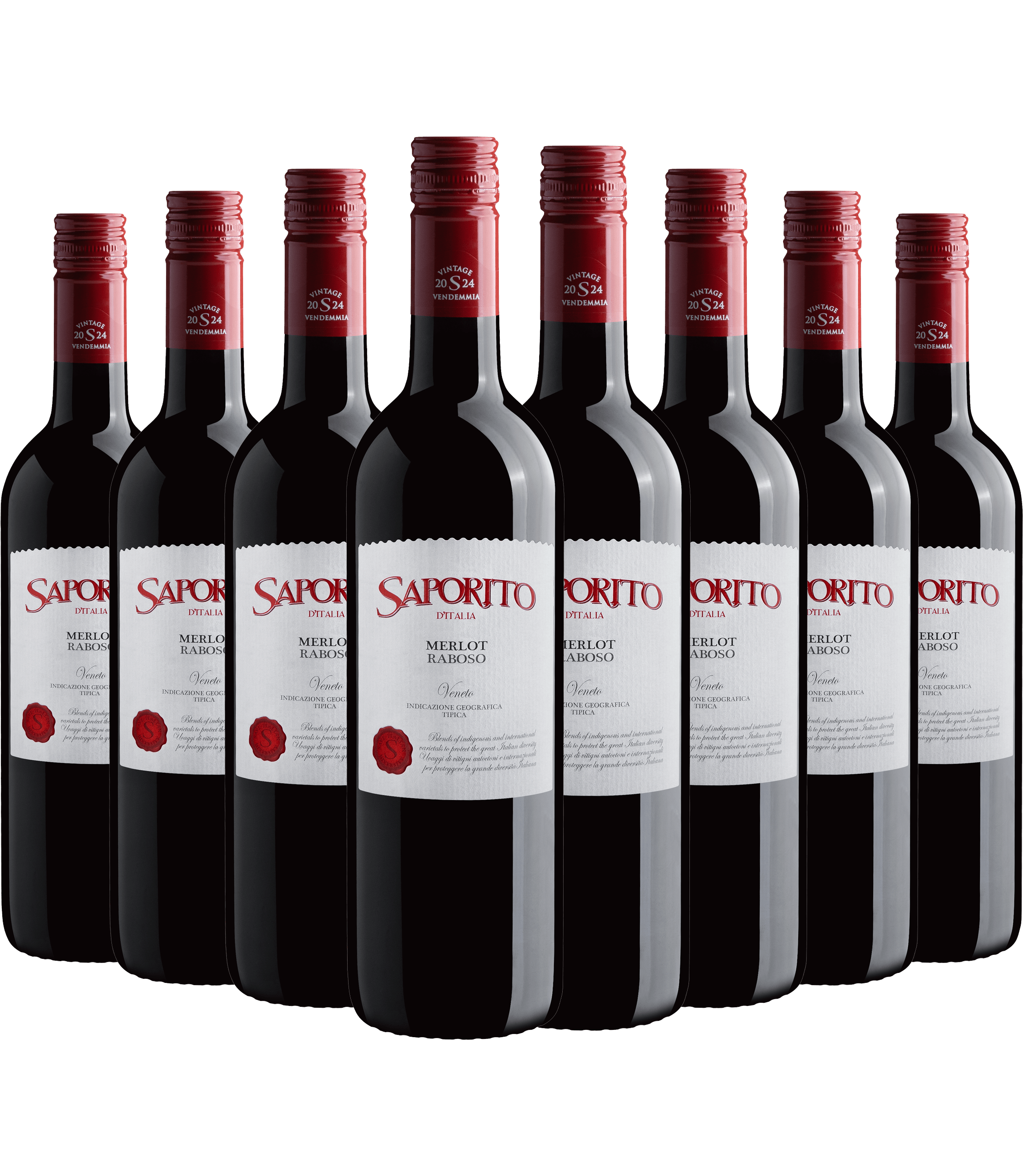 Kit 8 Saporito d'Italia Merlot Raboso Veneto IGT