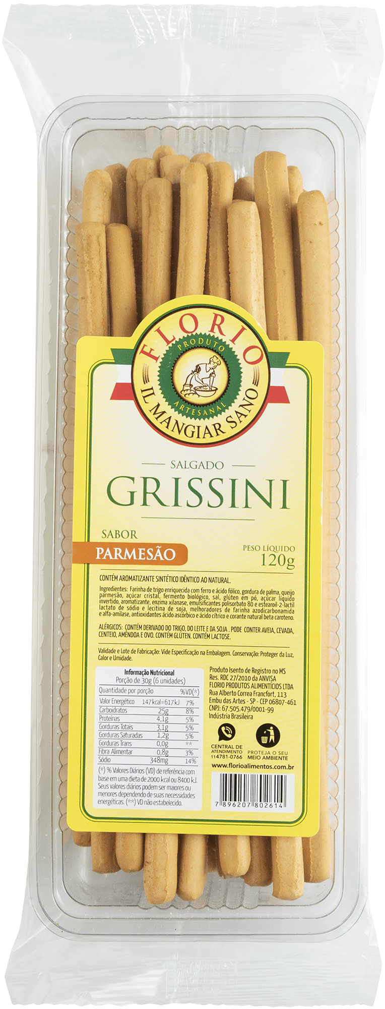 Grissini Salgado Parmesão Florio Il Mangiar Sano - 120g