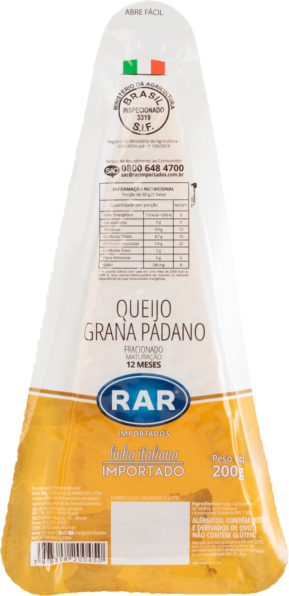 Queijo Grana Padano Fracionado RAR - 200g