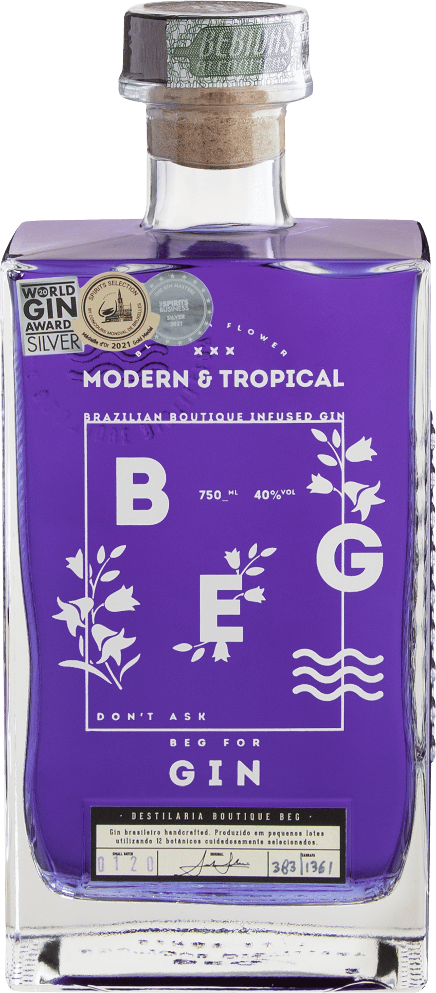 BEG Modern & Tropical Brazilian Boutique Infused Gin - 750mL