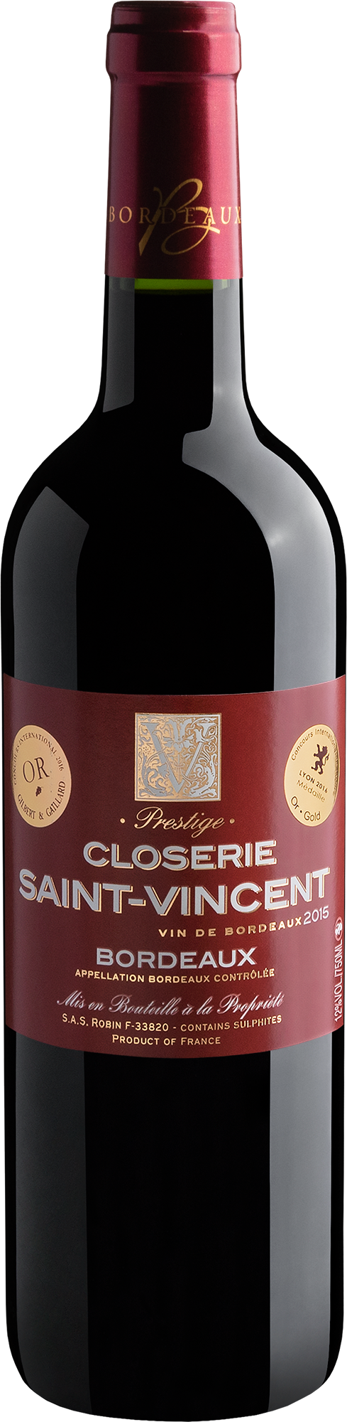 Bordeaux Prestige Closerie Saint-Vincent AOC 2015