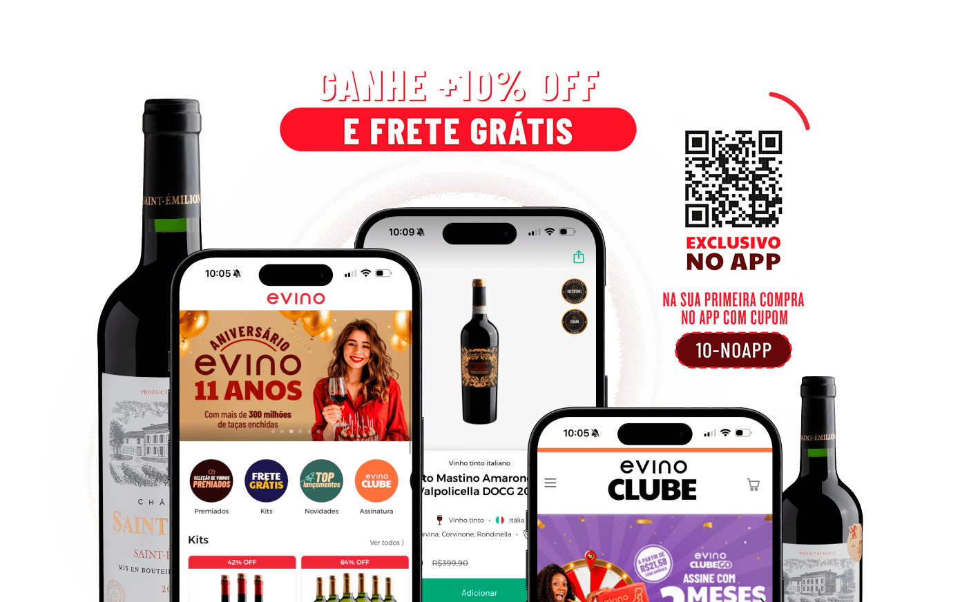Evino App - Ganhe 10% OFF e frete grátis