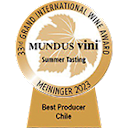 Melhor Produtor do Chile pela Mundus Vini 2023