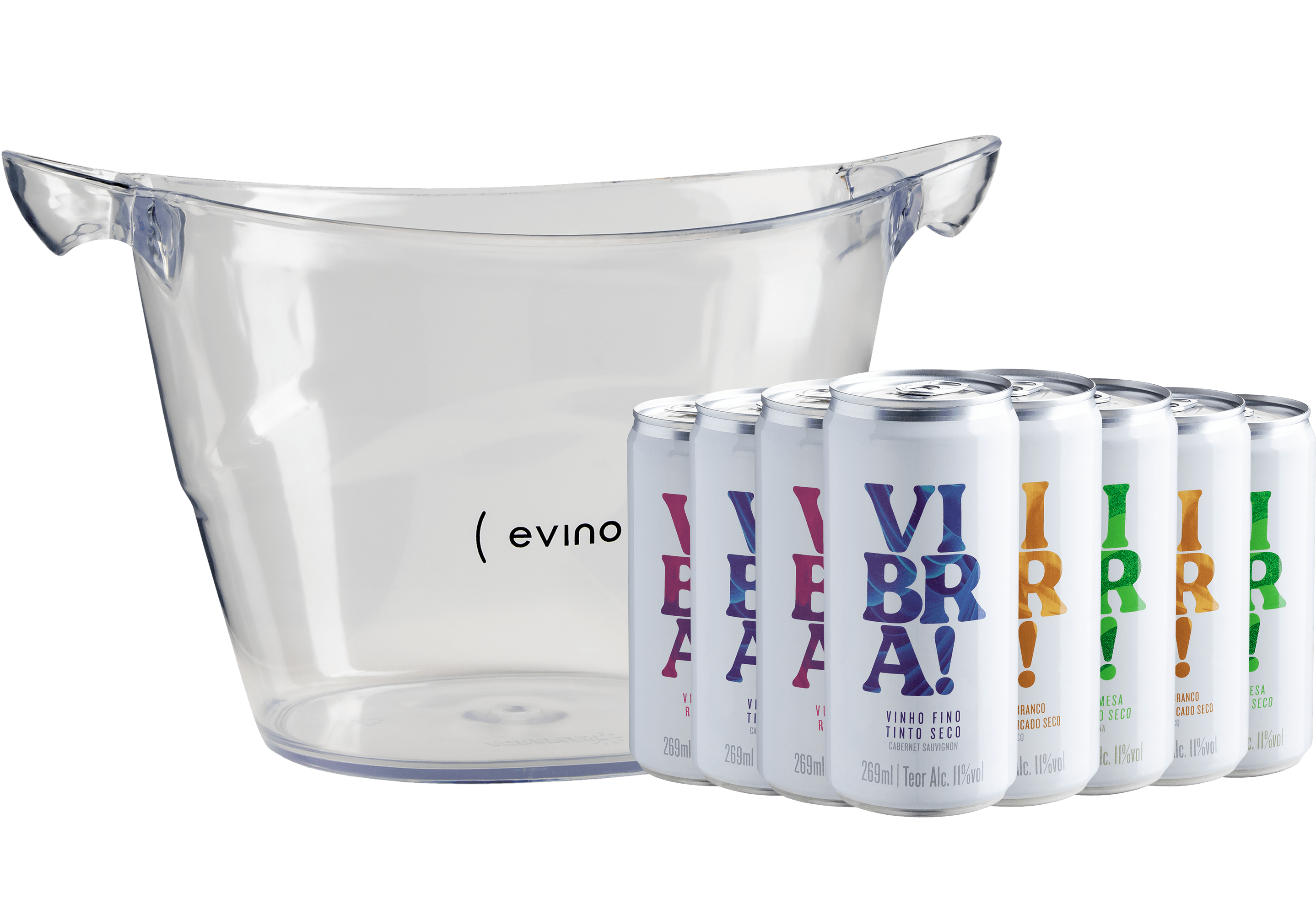 Kit 8 Latas Vibra! + Champanheira