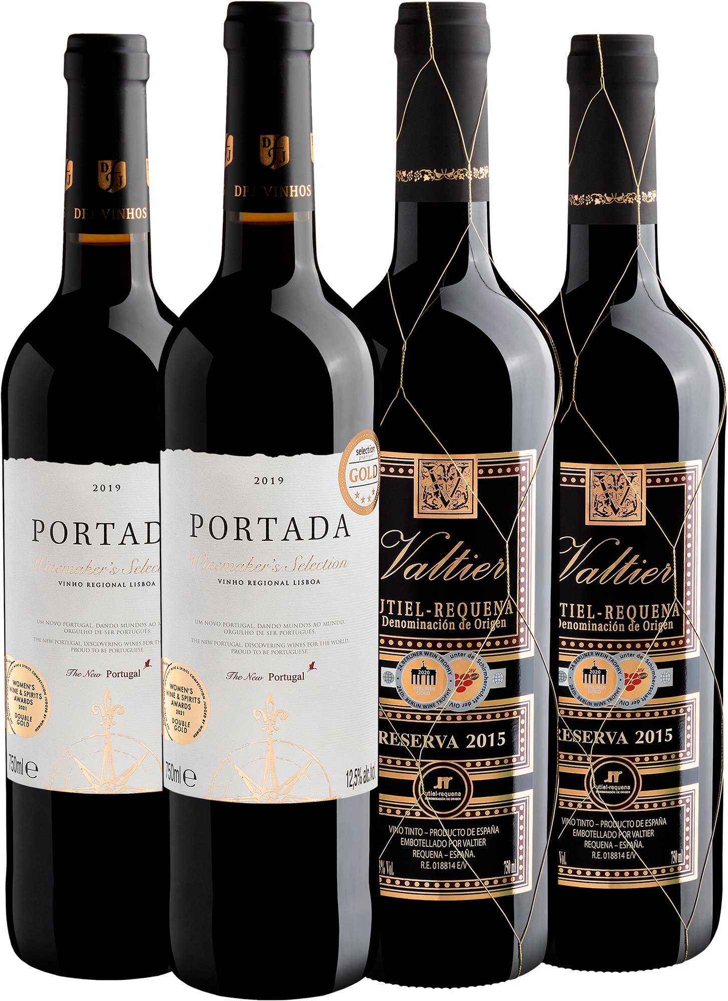 Kit Portada + Valtier por R$49,90 cada garrafa
