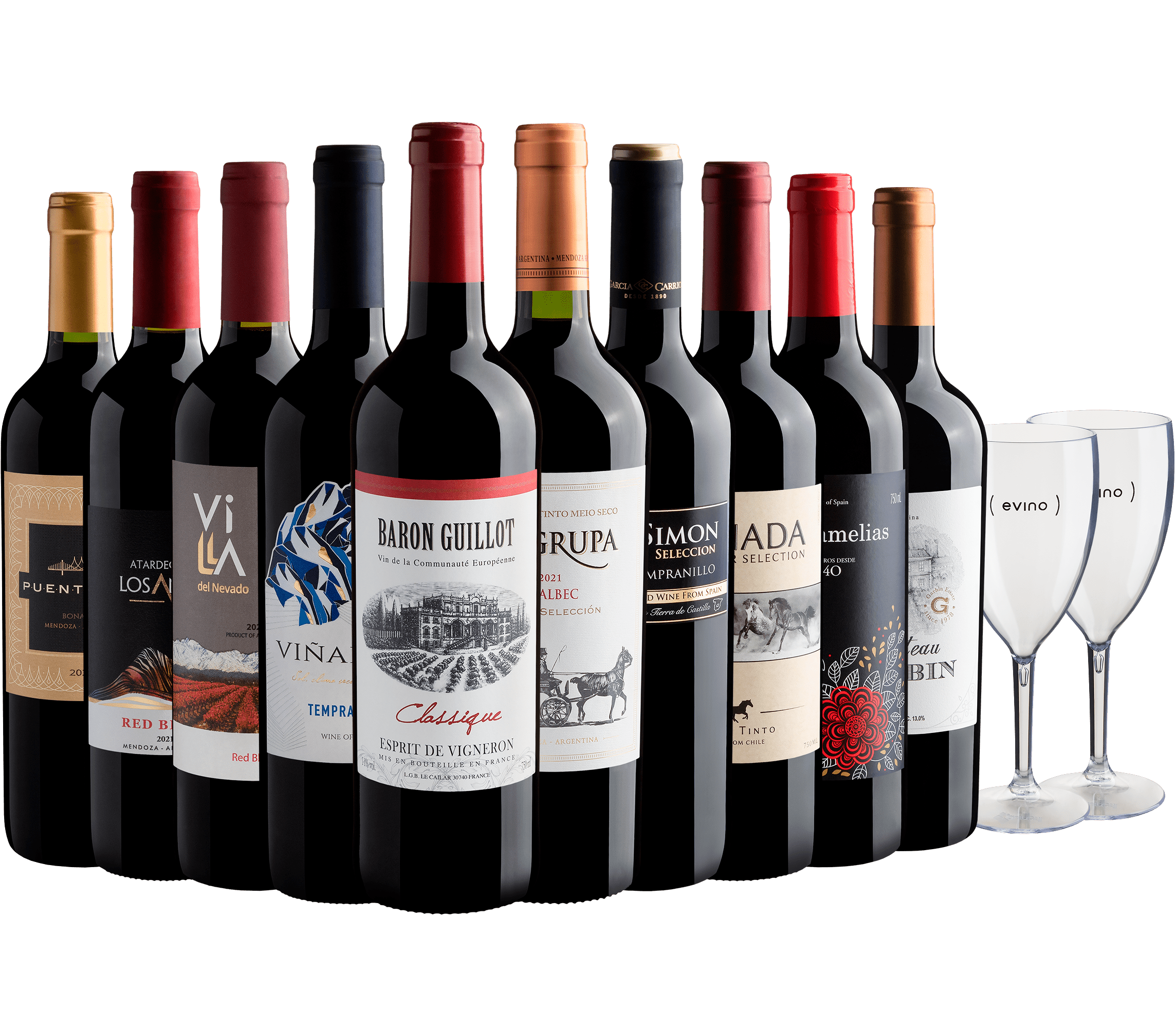 Kit 10 por R$299,90 + 2 Taças