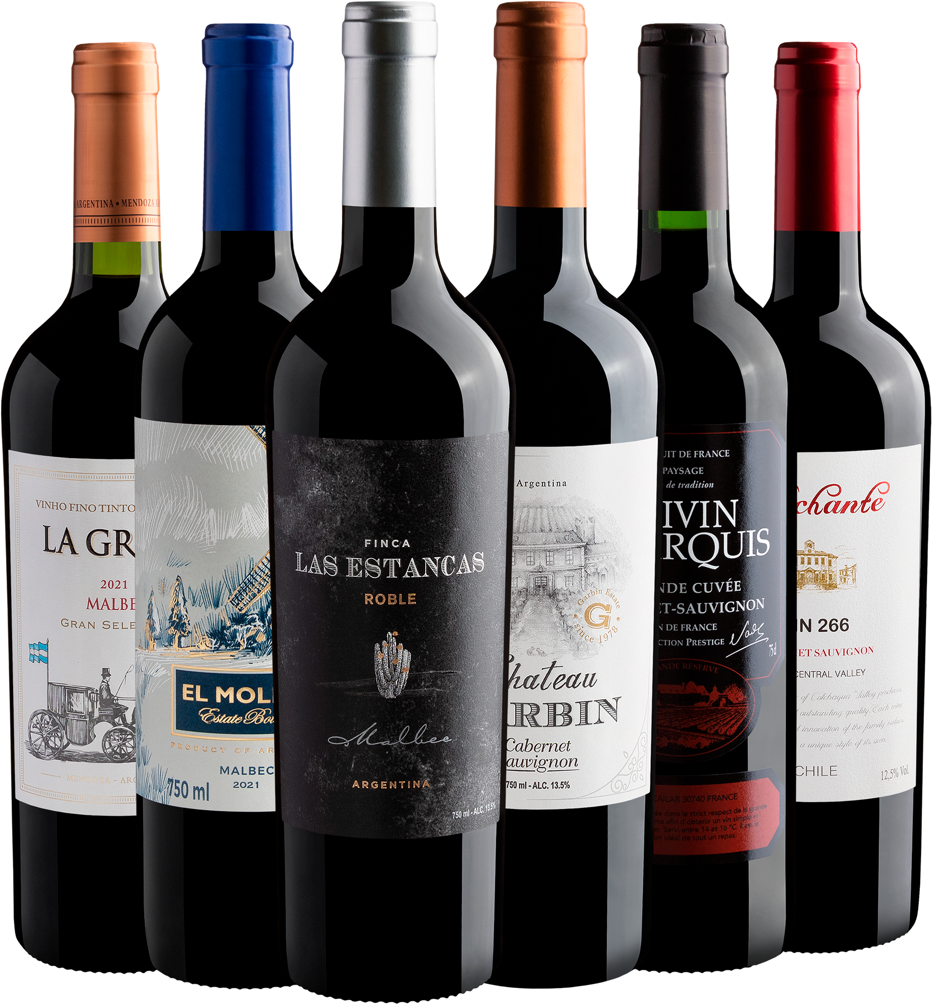 Kit 3 Malbec + 3 Cabernet Sauvignon por R$199,90