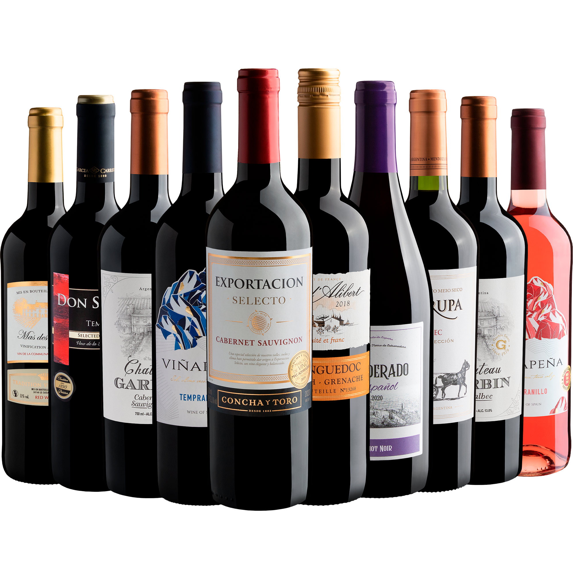 Kit 10 por R$299,90 com Concha y Toro