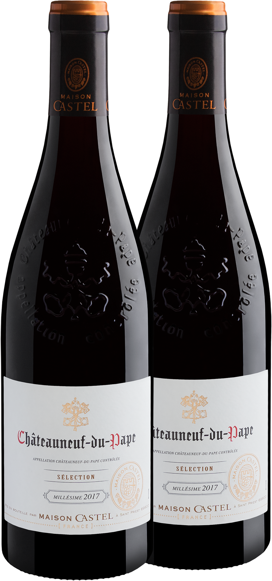 Kit 2 Maison Castel Sélection Châteauneuf-du-Pape AOC 2017