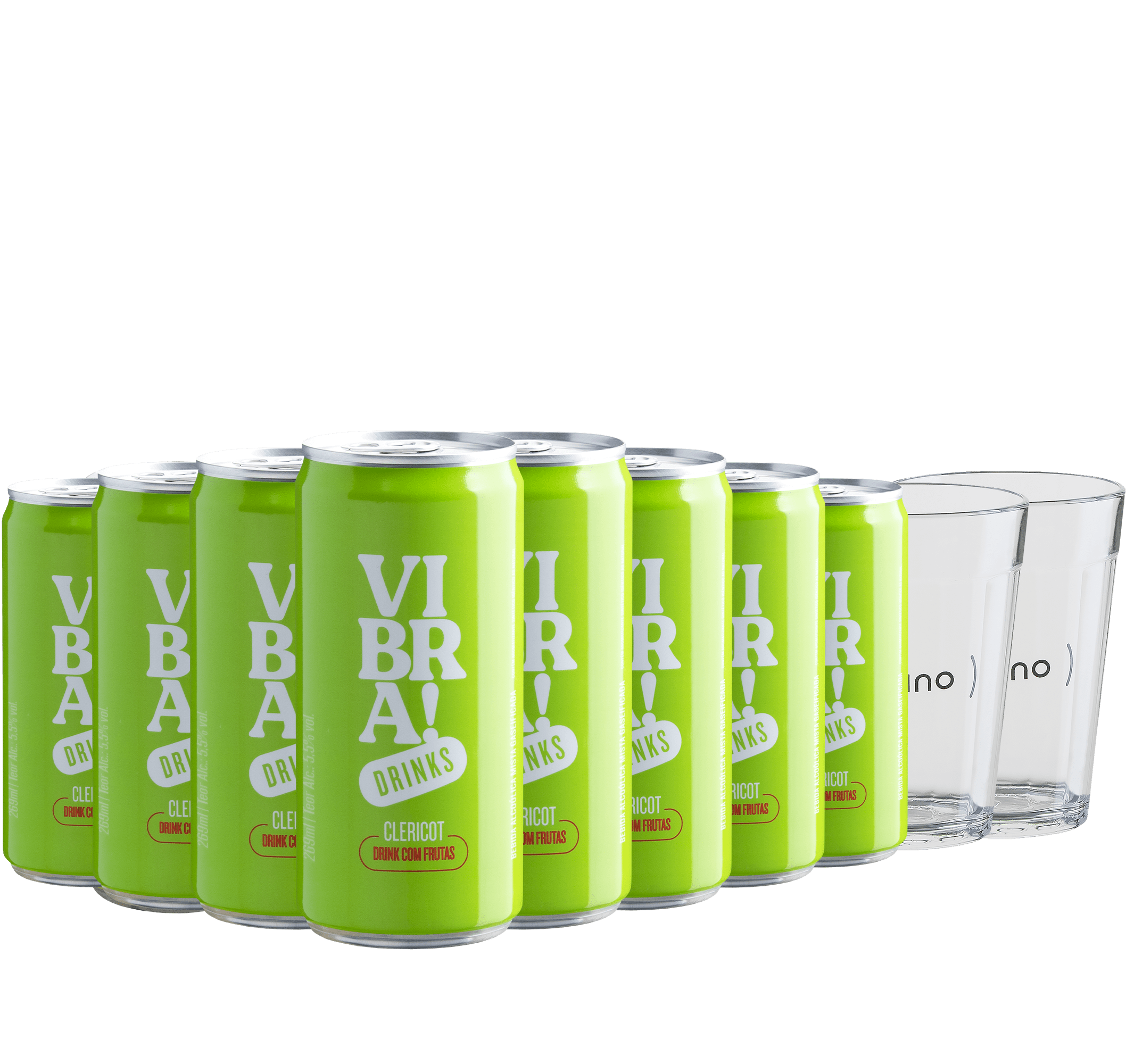 Kit 8 Vibra Clericot + 2 Copos