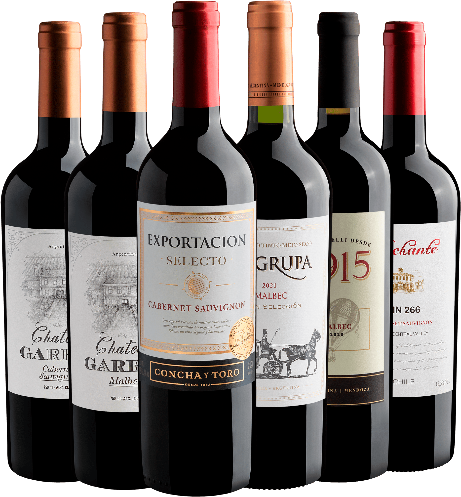 Kit 3 Malbec + 3 Cabernet Sauvignon por R$199,90