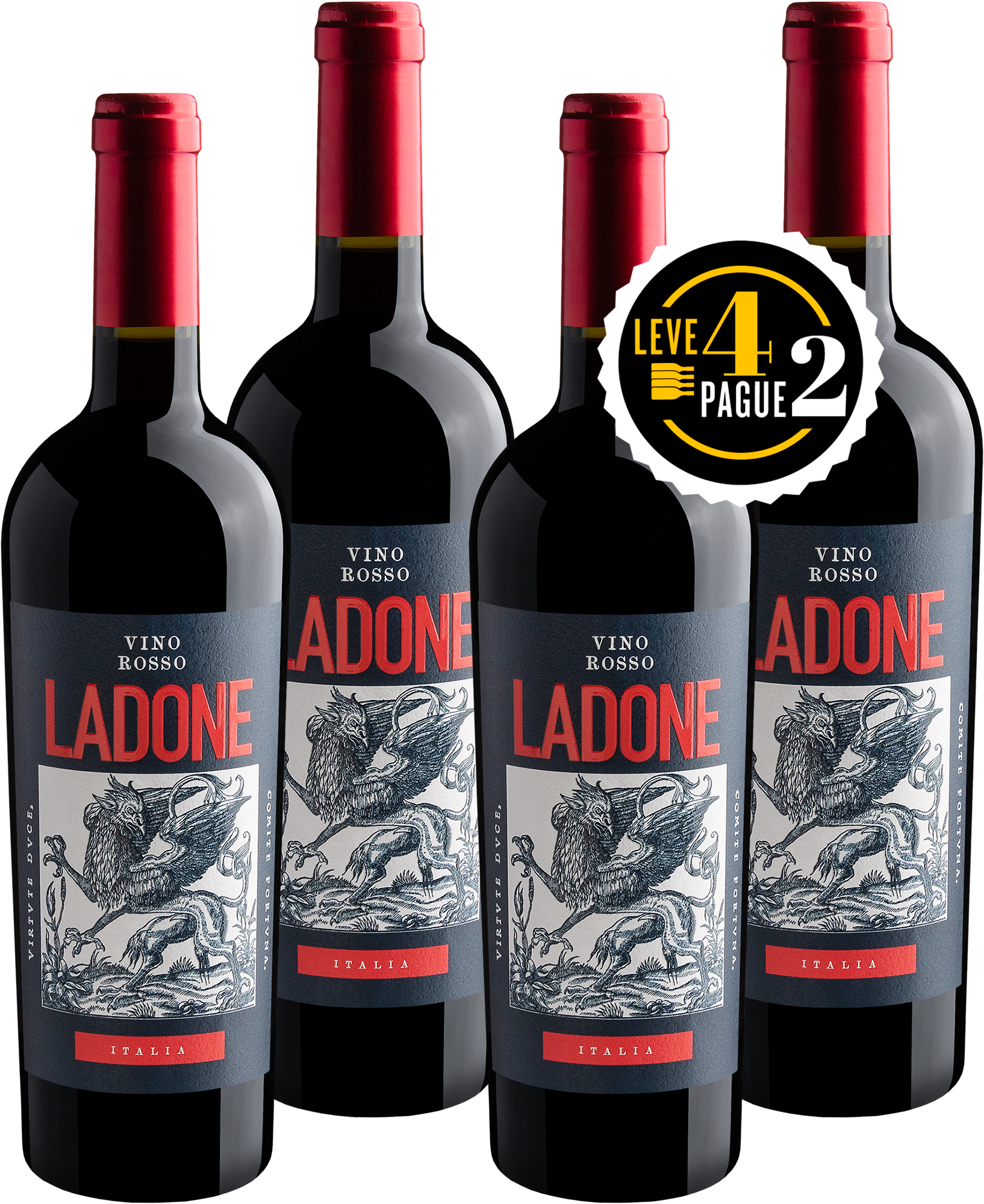 Leve 4, Pague 2: Ladone Vino Rosso-Abboccato | R$37,45 por garrafa